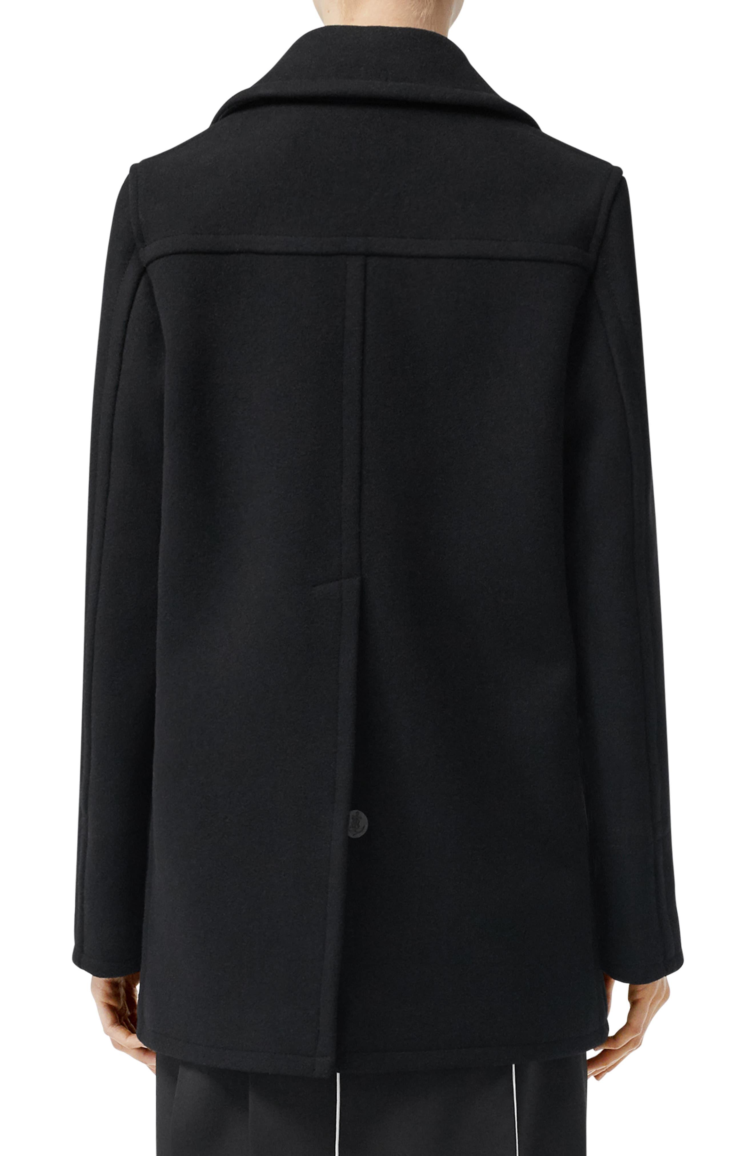 burberry black pea coat