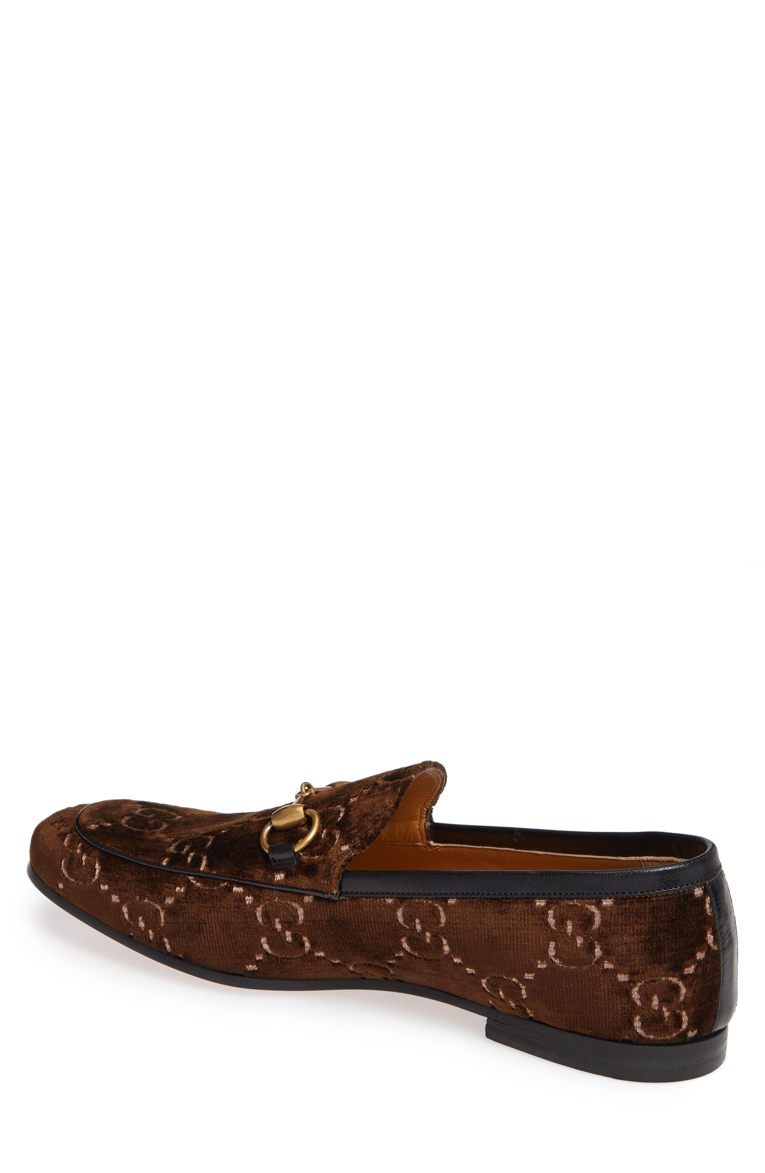 gucci brown velvet loafers