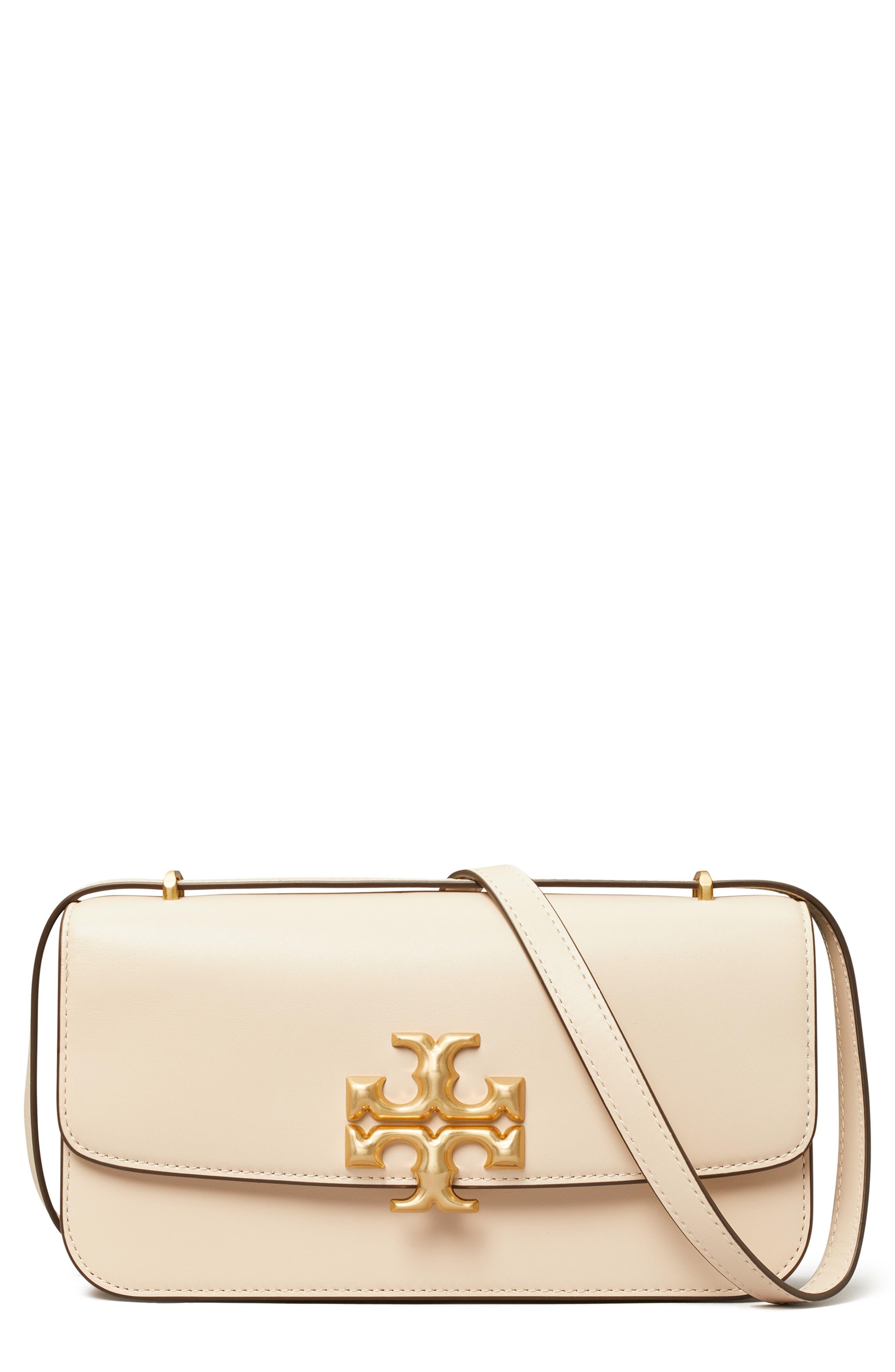 Tory Burch Small Eleanor Rectangular Convertible Leather Shoulder Bag in  Natural | Lyst