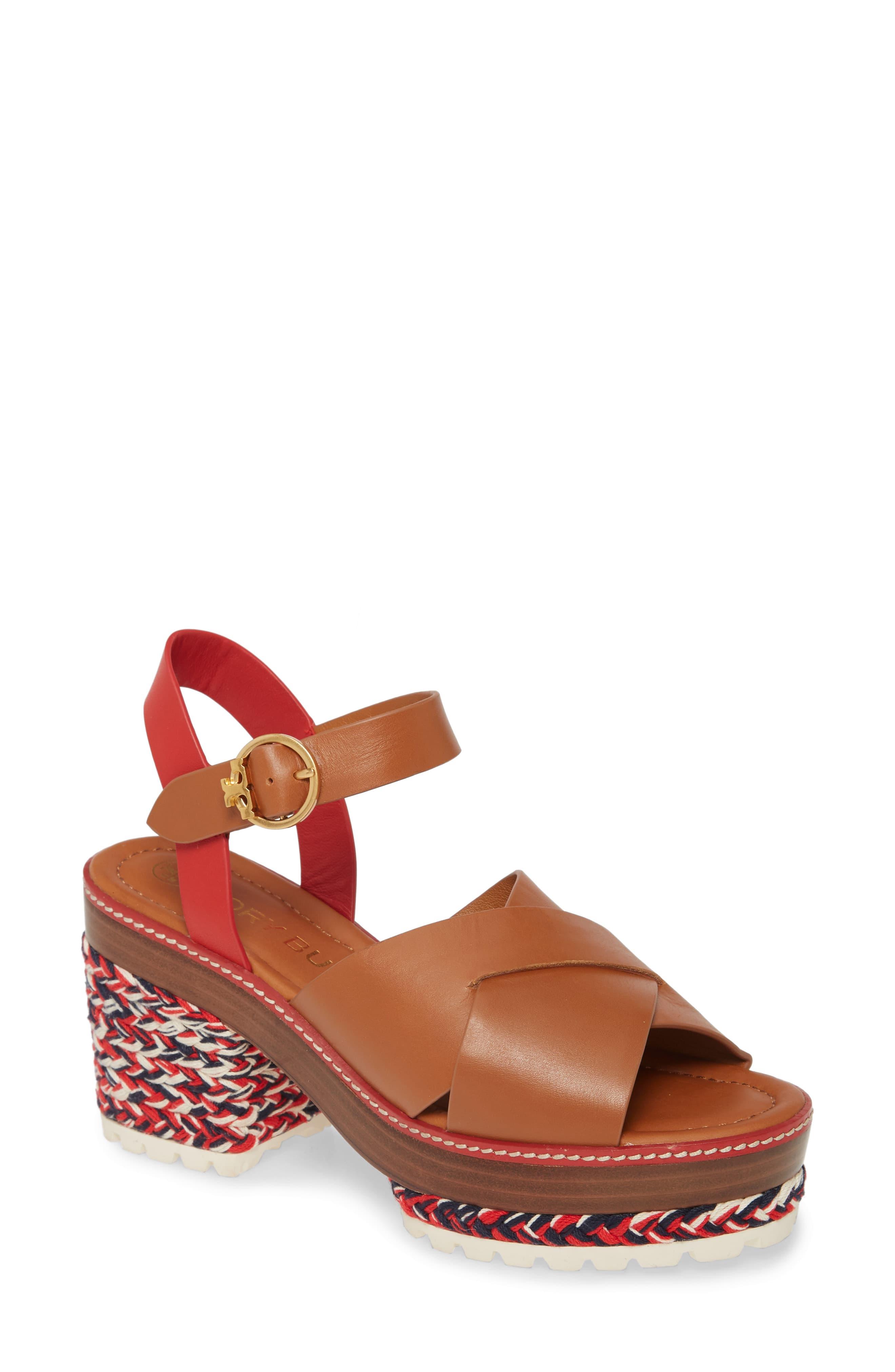 Tory Burch Miranda Espadrille Block Heel Platform Sandal in Red - Save 40% - Lyst