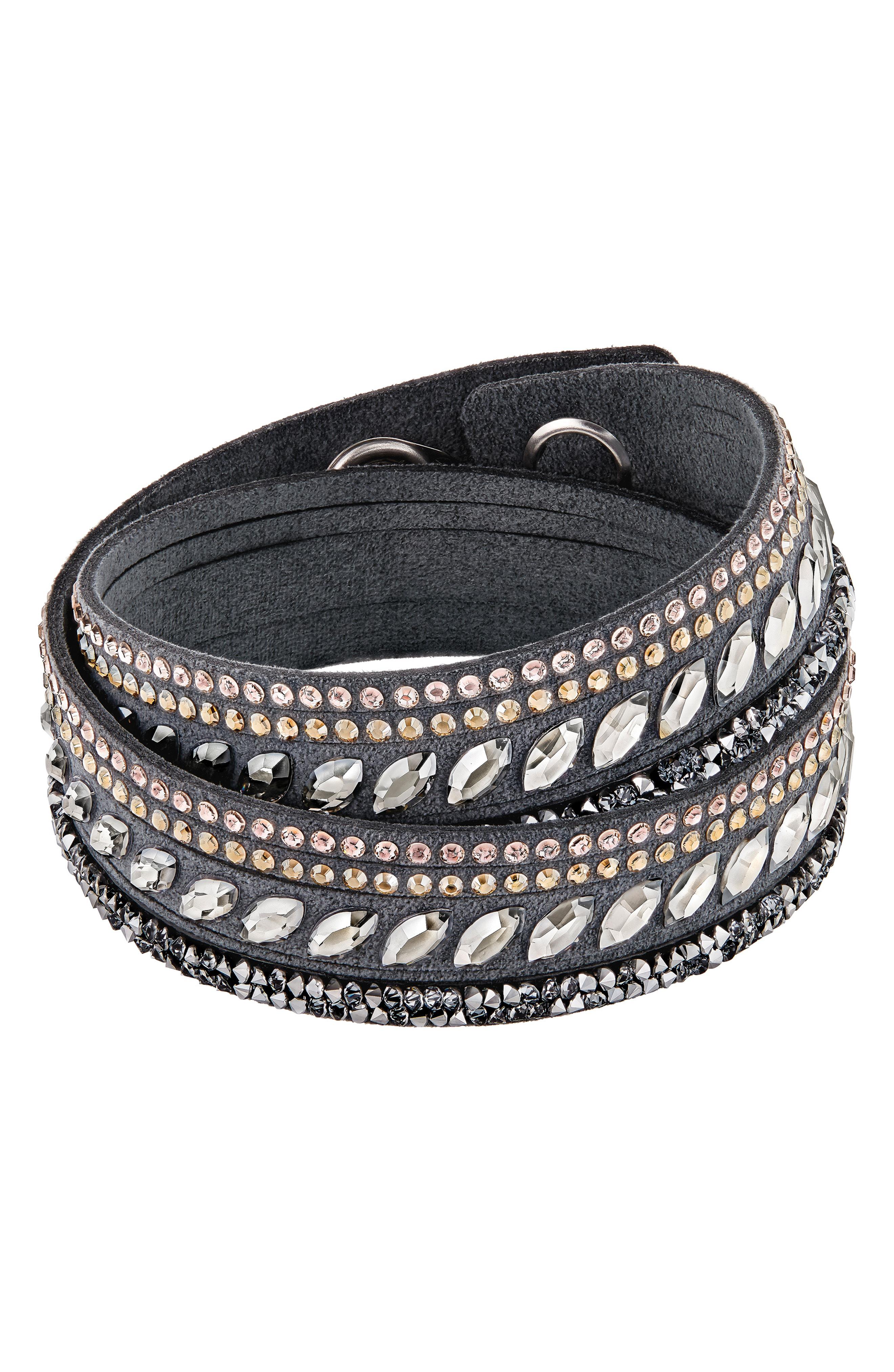 Stainless Steel Slake Pulse Crystal Wrap Bracelet Stainless Steel Slake Pulse Crystal Wrap Bracelet