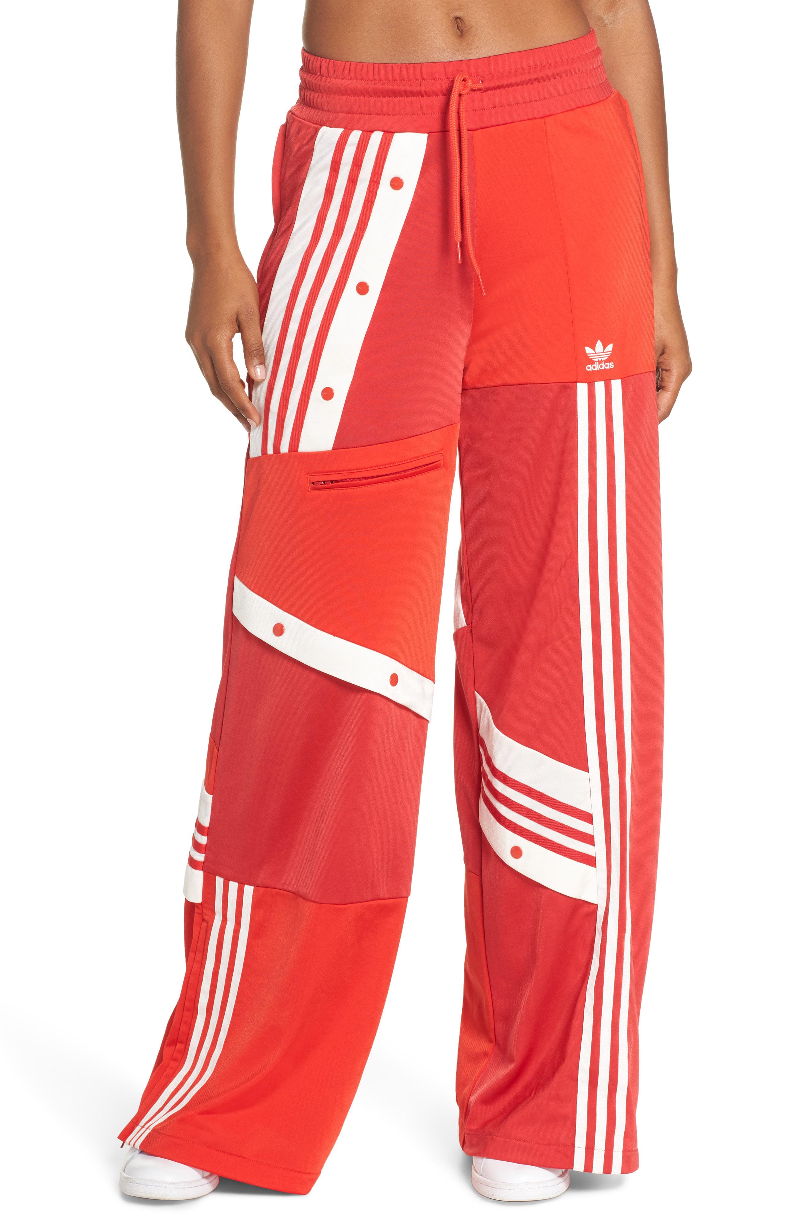 womens adidas red track pants