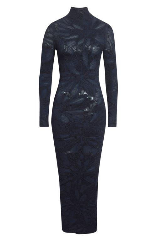 Alaa Long Sleeve Openwork Dress in Blue | Lyst