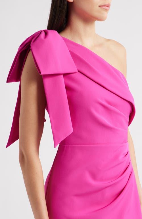 Eliza J Bow Detail One-Shoulder Gown in Pink | Lyst