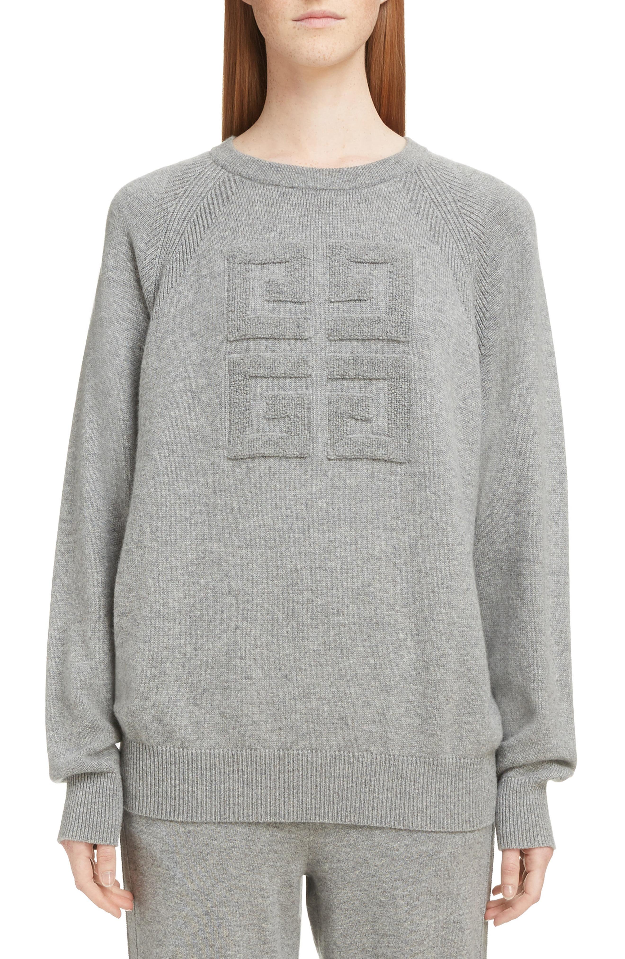 Givenchy Logo Cashmere Sweater in Grey 
