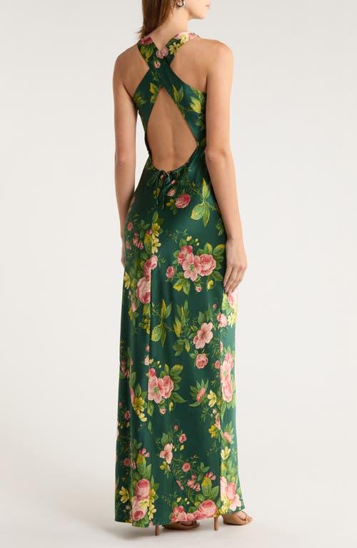 Reformation Anaiis Silk High Neck Maxi Dress in Green | Lyst
