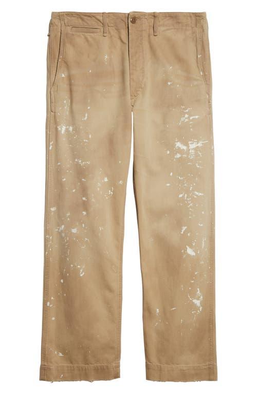 Ralph Lauren Distressed Paint Splatter Field Chinos in Natural for