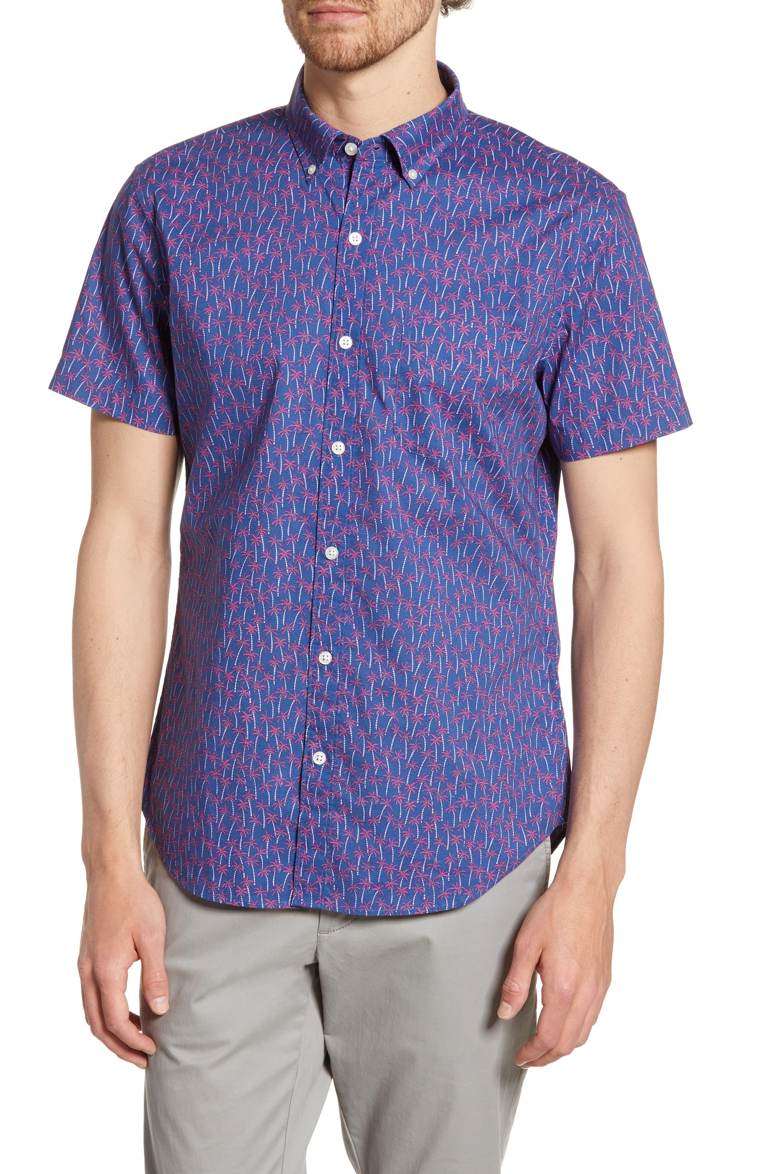Bonobos Riviera Slim Fit Palm Print Sport Shirt in Blue for Men Lyst