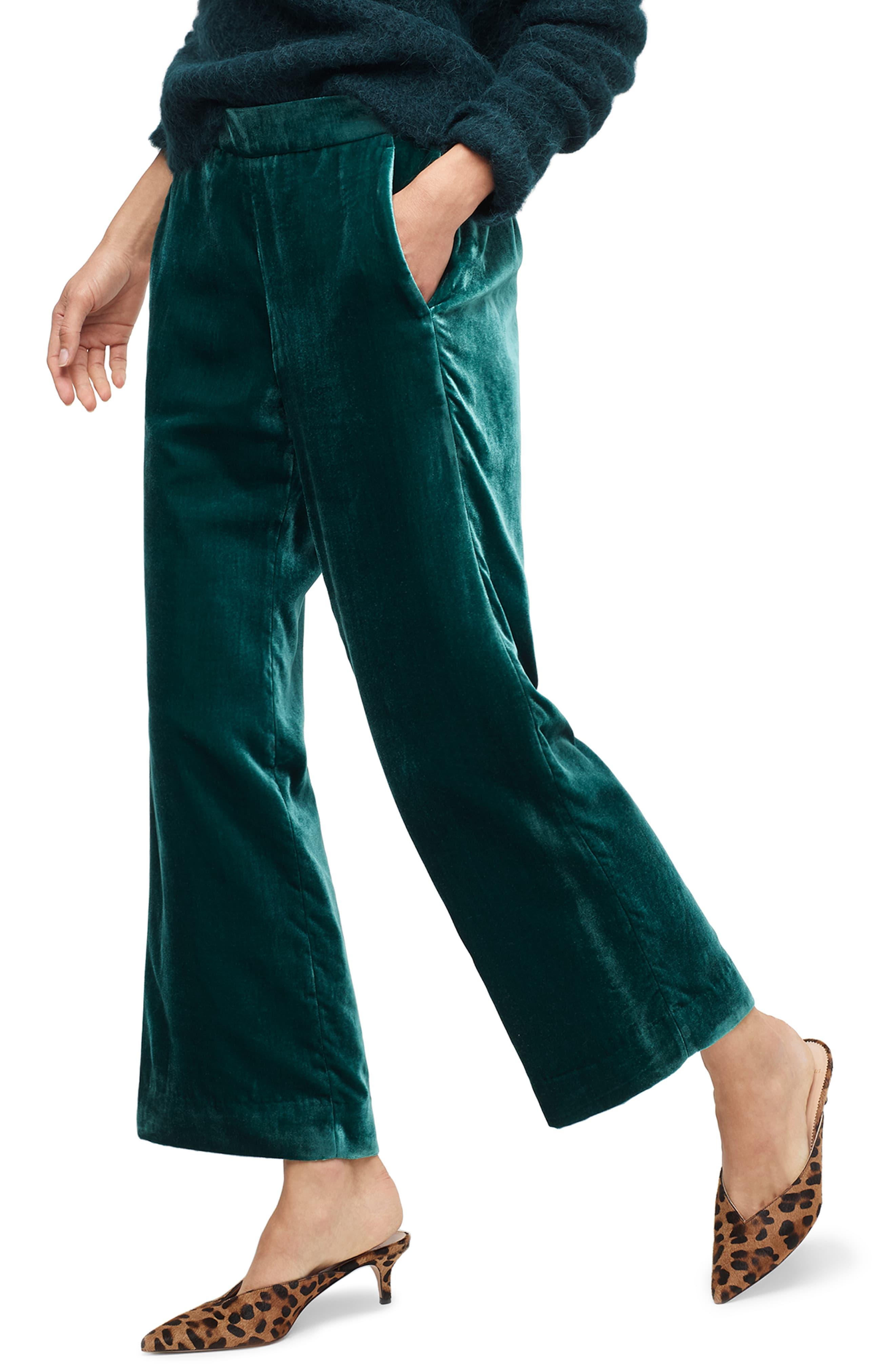 velvet pull on pants