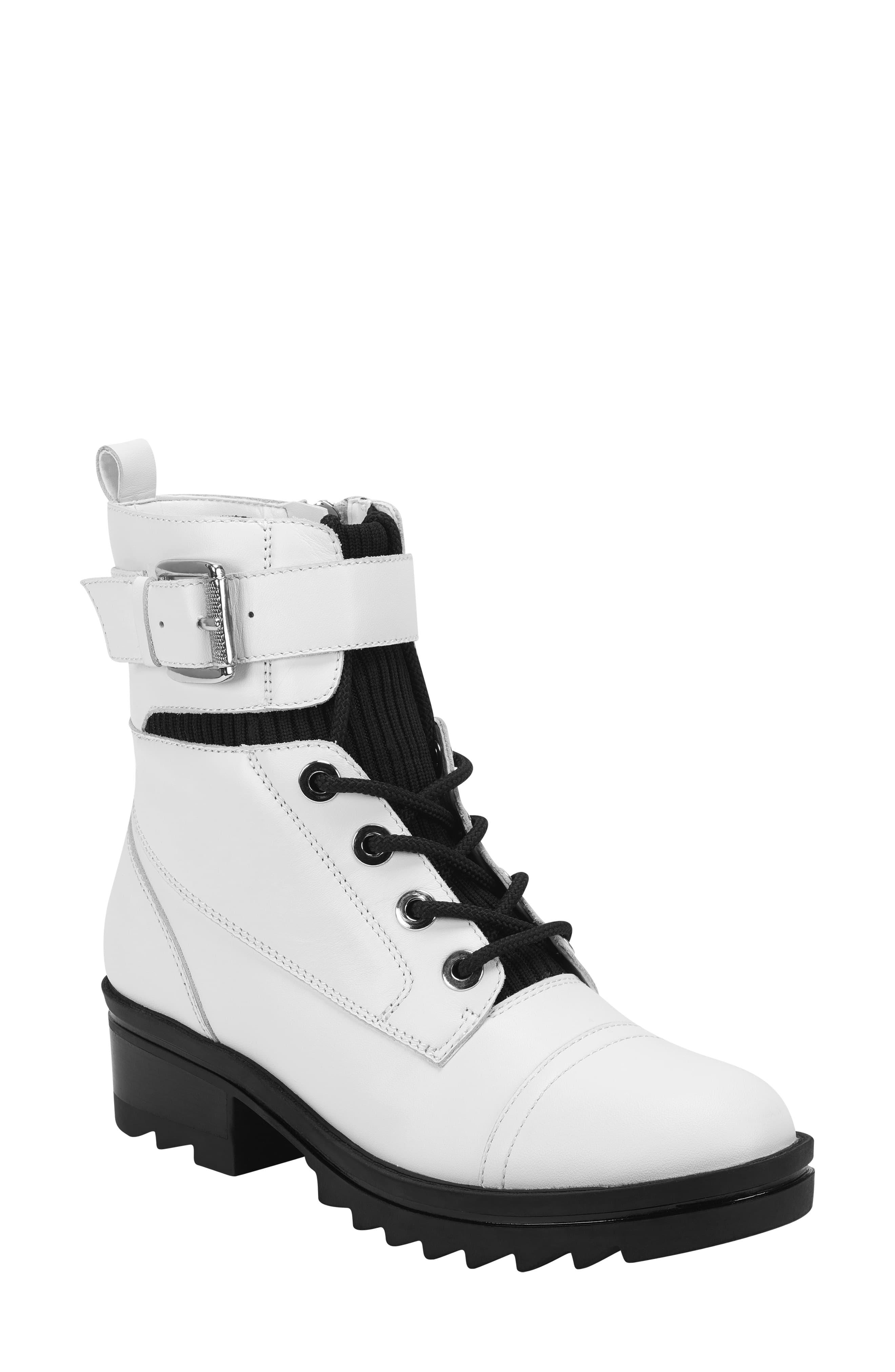 Marc Fisher Bristyn Combat Boot in Ivory Leather (White) - Save 43% - Lyst