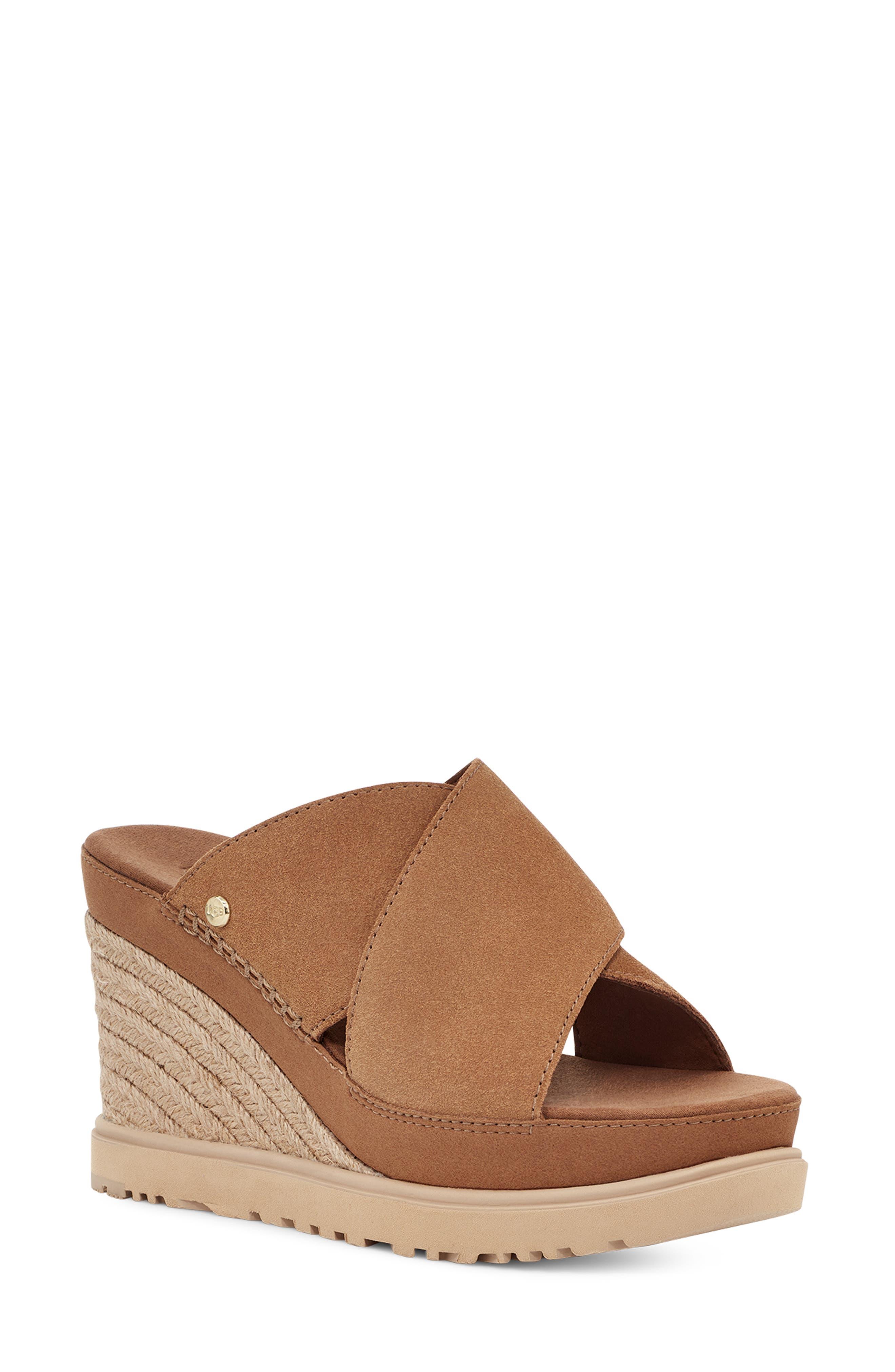 UGG ugg(r) Abbot Wedge Slide Sandal in Brown Lyst