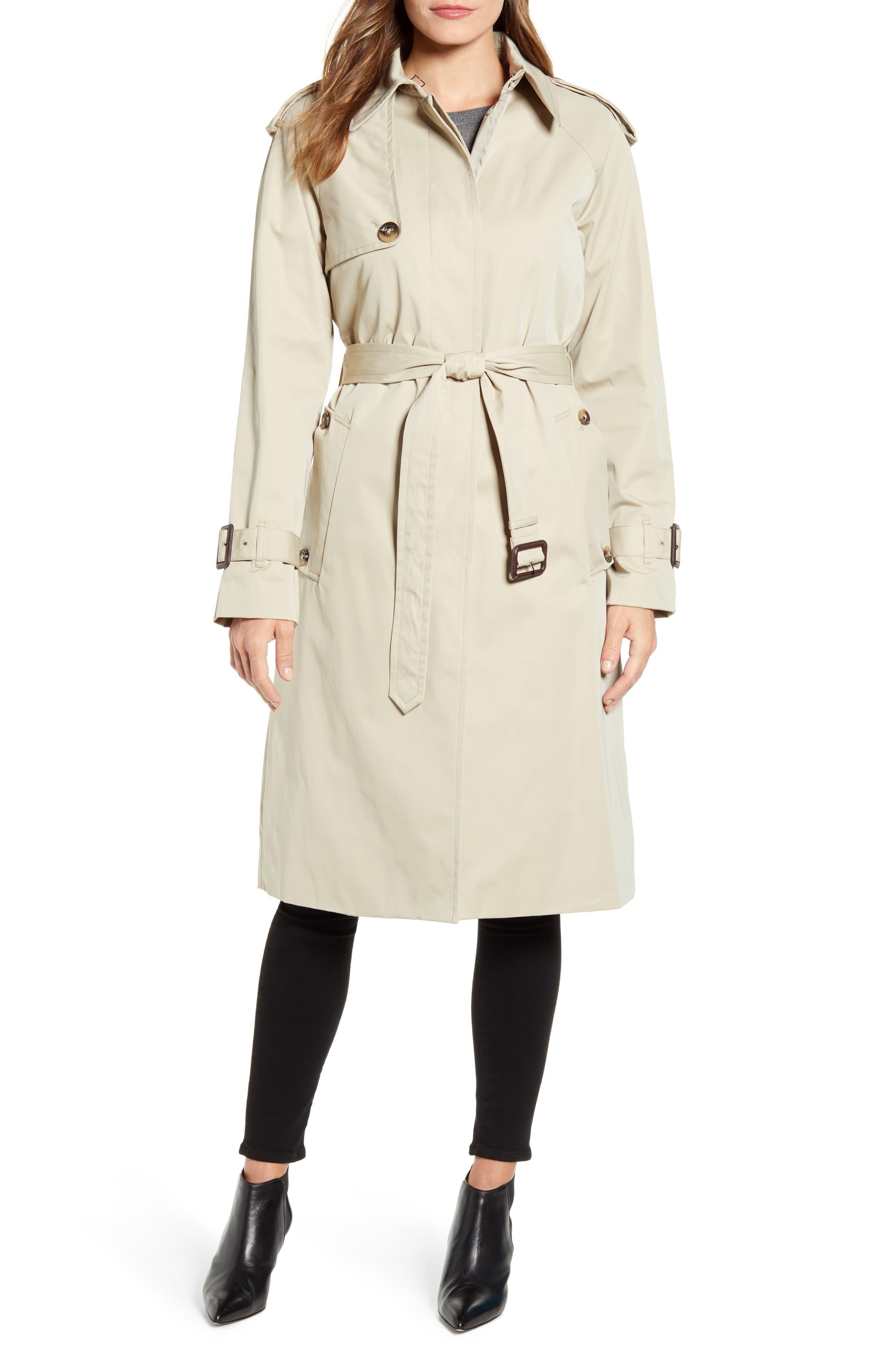 London Fog Heritage Water Repellent Trench Coat In Stone Natural Lyst