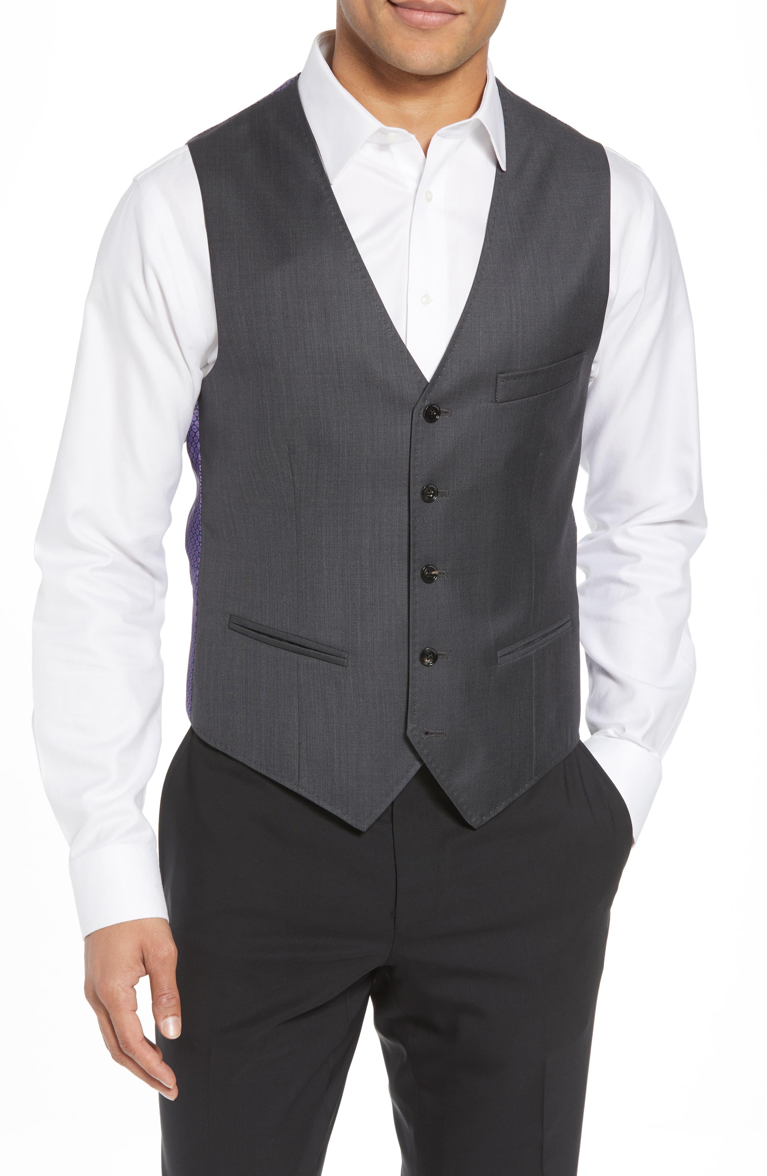Ted Baker Troy Slim Fit Solid Wool Vest in Charcoal (Gray) for Men - Lyst