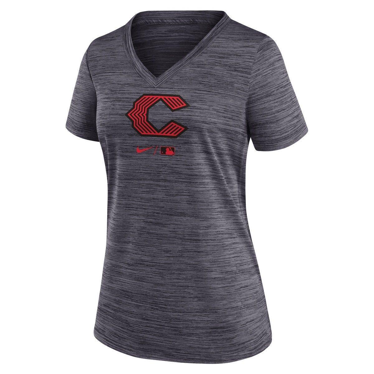 Women's Nike White Los Angeles Dodgers MLB City Connect Velocity Space-Dye Performance V-Neck T-Shirt Size: Small