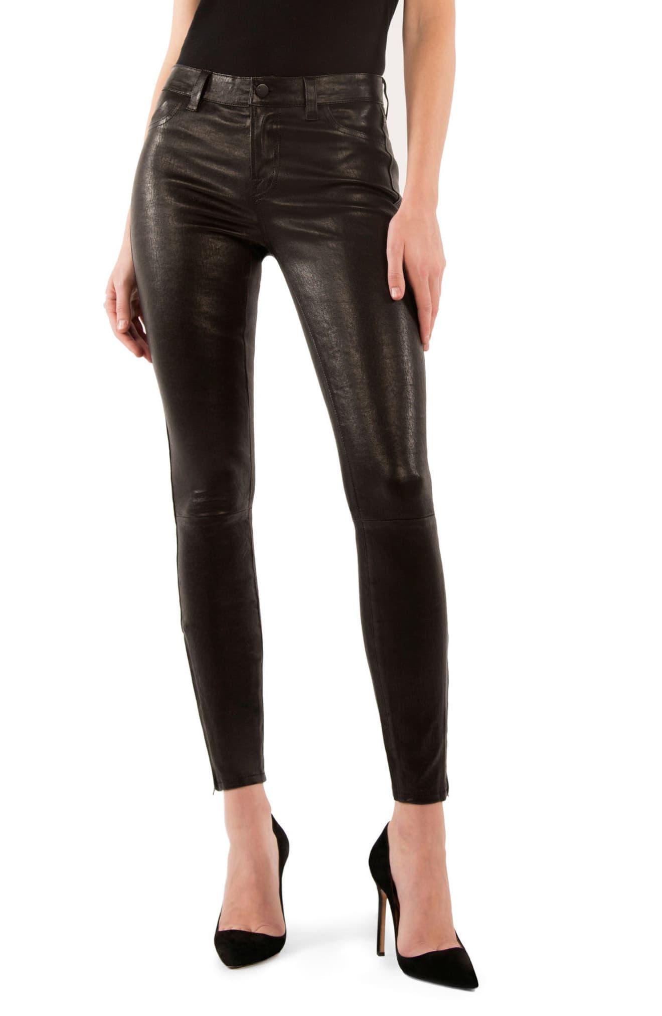 J Brand '8001' Lambskin Leather Pants in Black - Lyst