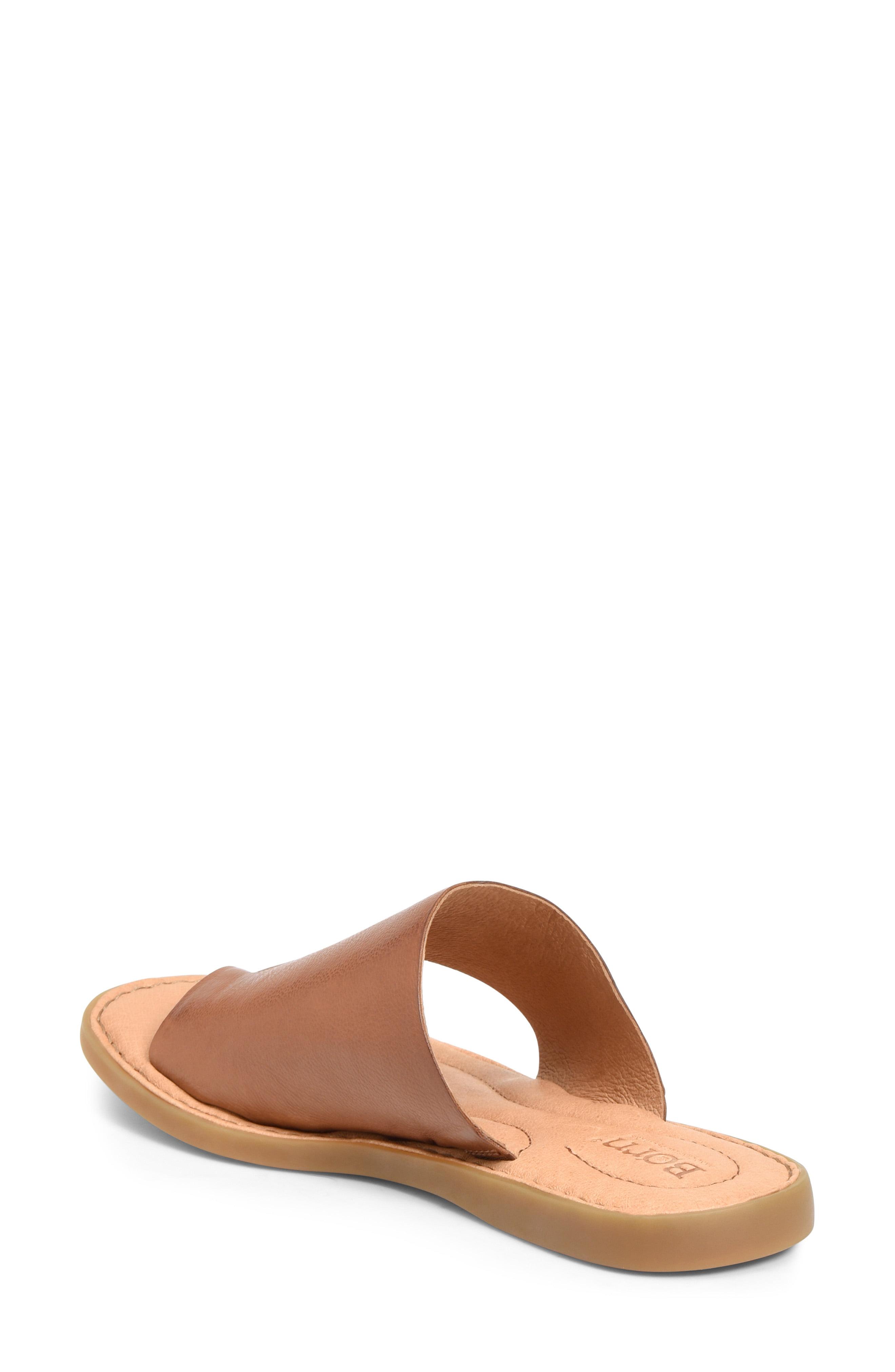 Born Børn Inti Slide Sandal in Brown Leather (Brown) Lyst