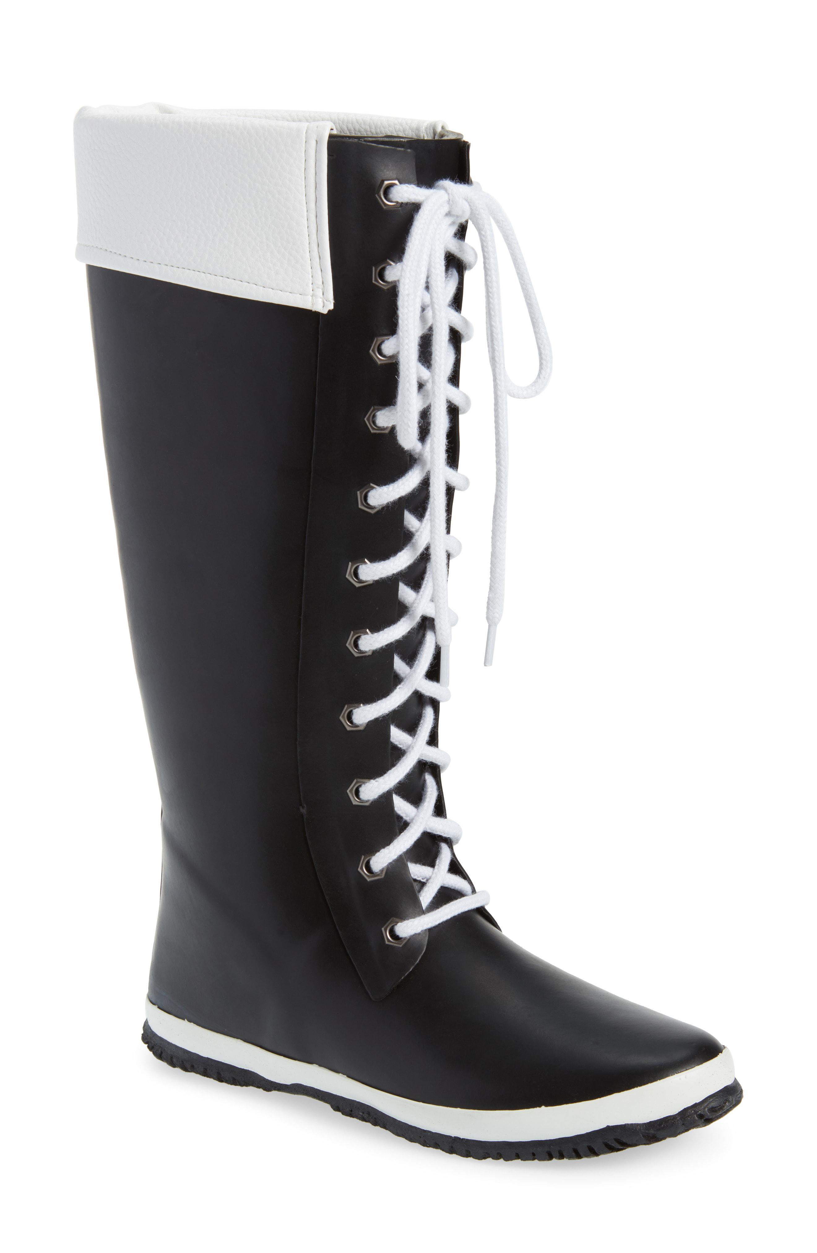 dav lace up rain boots