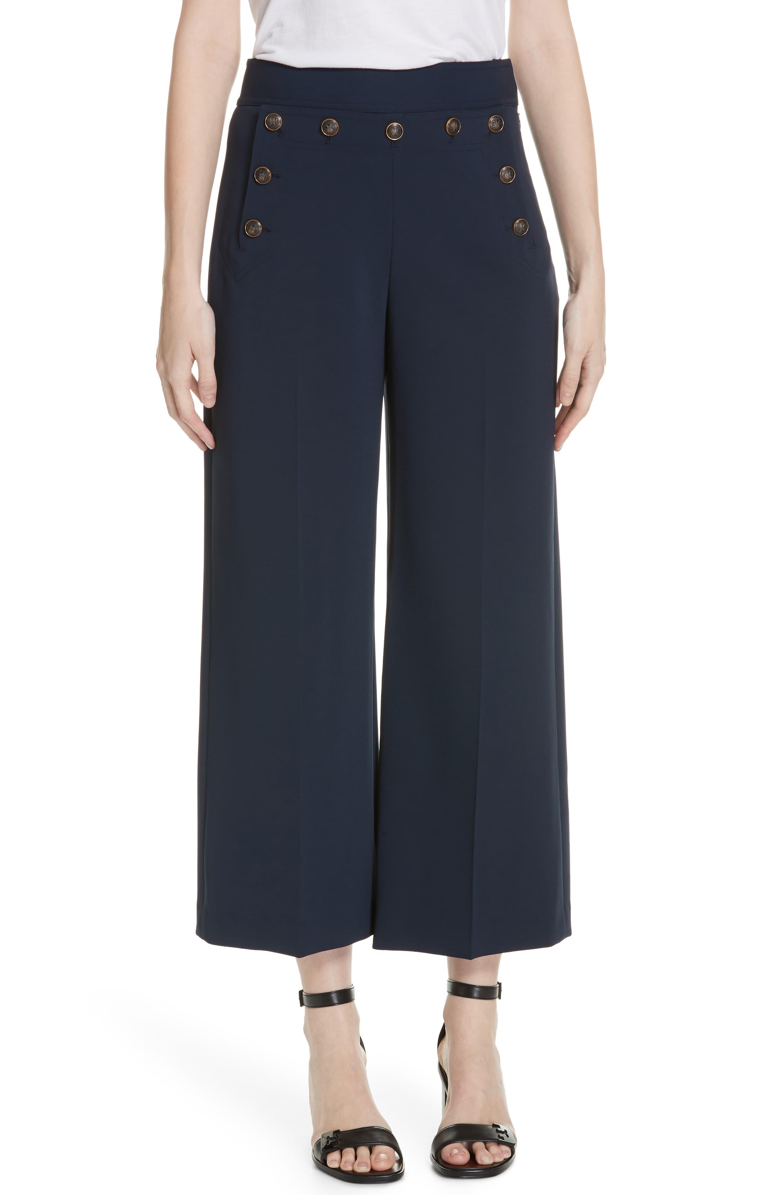 Tory Burch Synthetic Cropped Sailor Pant in Blue - Save 71% - Lyst