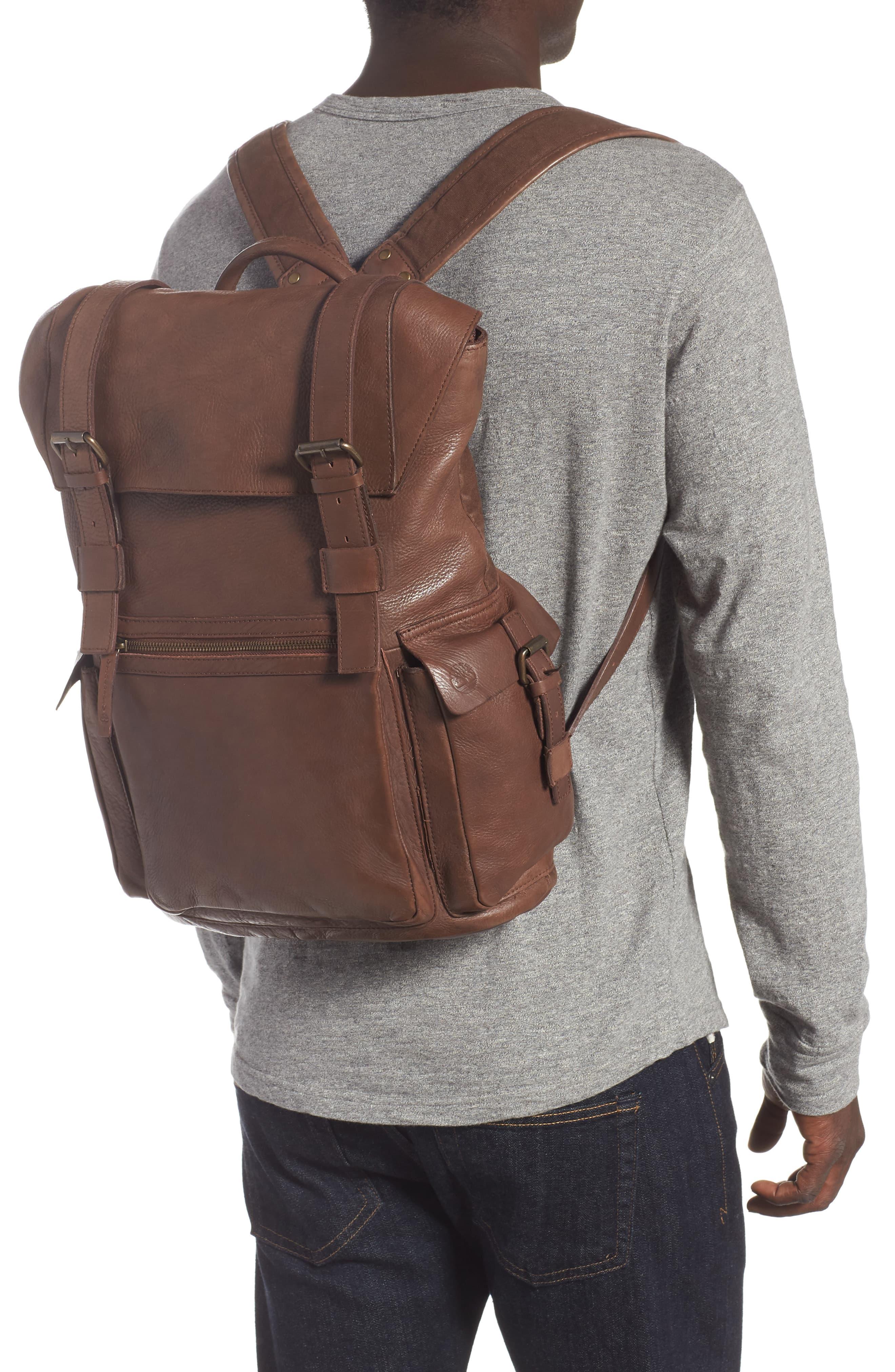 timberland leather backpack