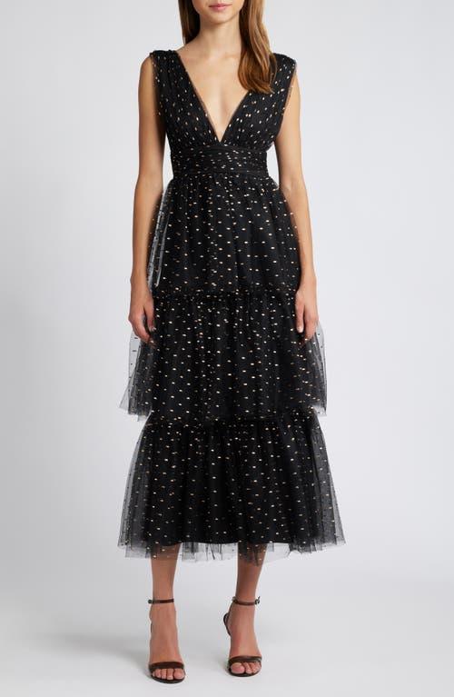 lulus black polka dot dress Berylove Women A Line Graduation Dress Black White Polka Dot V-Neck Midi Party Dress, Black White Dot / US26W main image 0