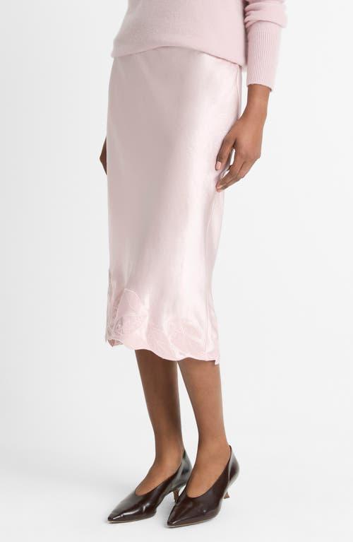 Vince Asymmetric Hem Satin Slip Skirt in Pink | Lyst