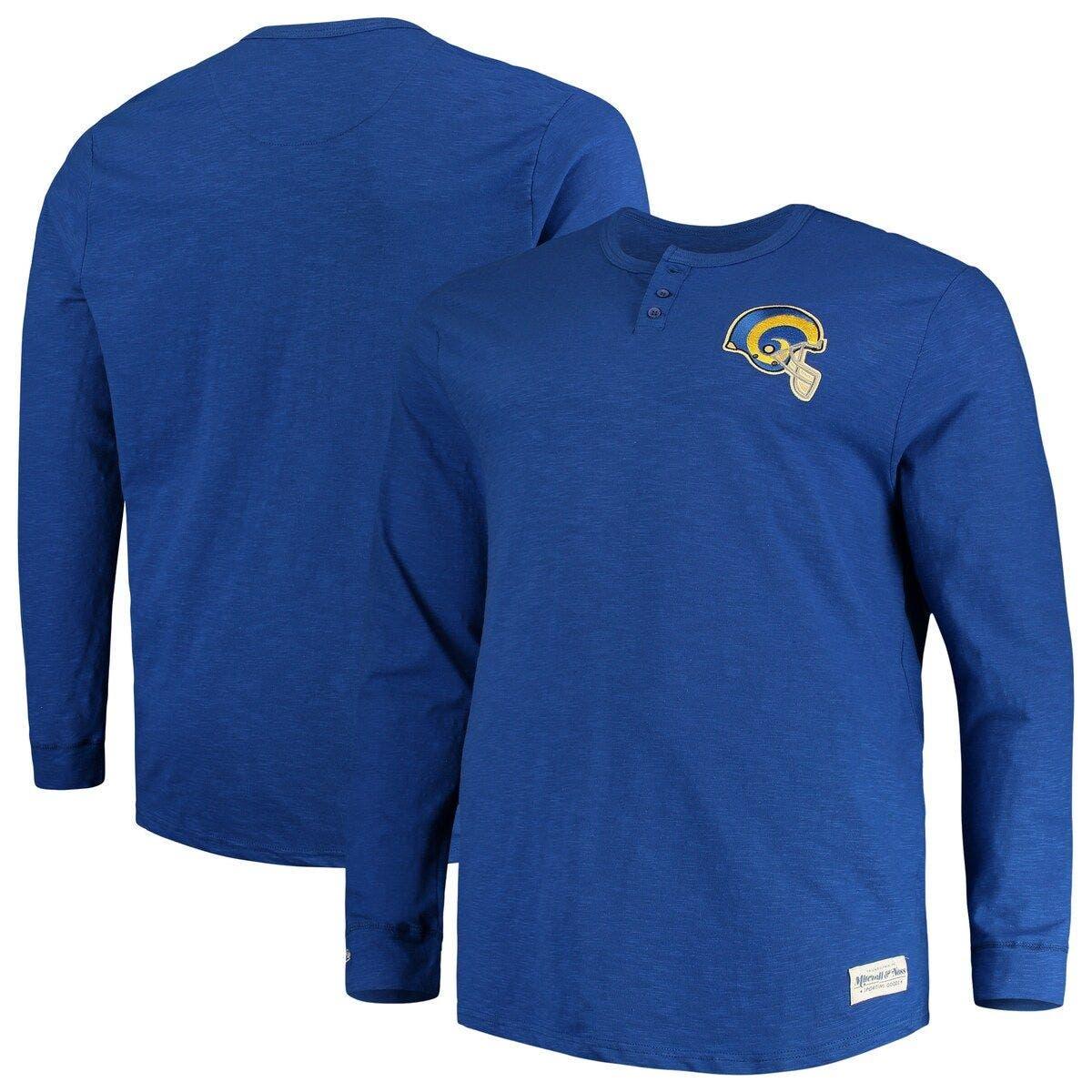 Mitchell & Ness Royal/Gold Los Angeles Rams Big & Tall Big Face Pullover Hoodie