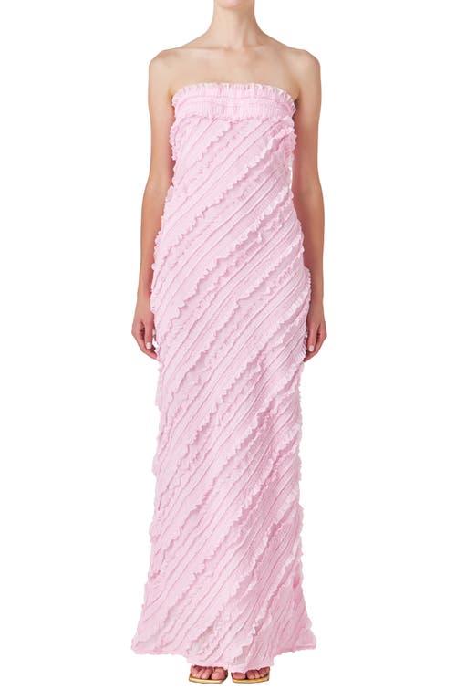 Endless Rose Ruffle Strapless Maxi Dress in Pink | Lyst