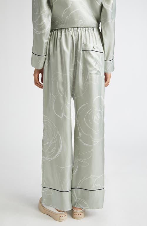 パンツ MARNI PIJAMA PANT SILK TWILL ROSES (PAMA0335I0UTSG30 ORN99) Marni Pijama Pant Silk Twill Roses Pant - Black Multi Rose