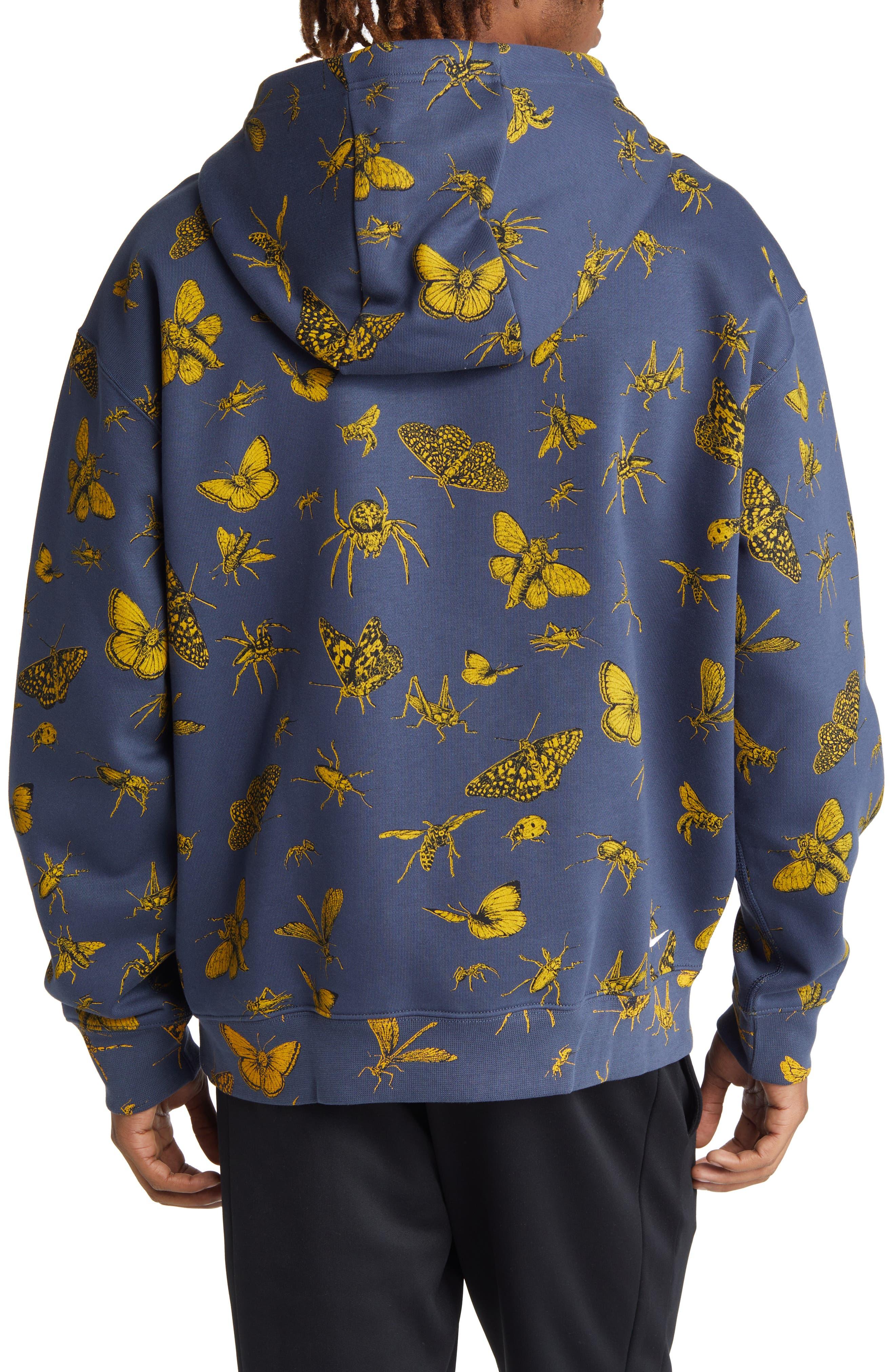 Nike Bug Print Cotton Blend Therma-fit Hoodie in Blue | Lyst