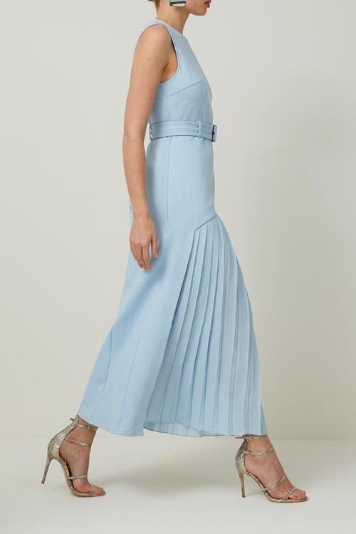 Karen Millen Jersey Pleated Maxi Dress in Blue | Lyst Karen Millen Jersey Pleated Maxi Dress in Blue | Lyst