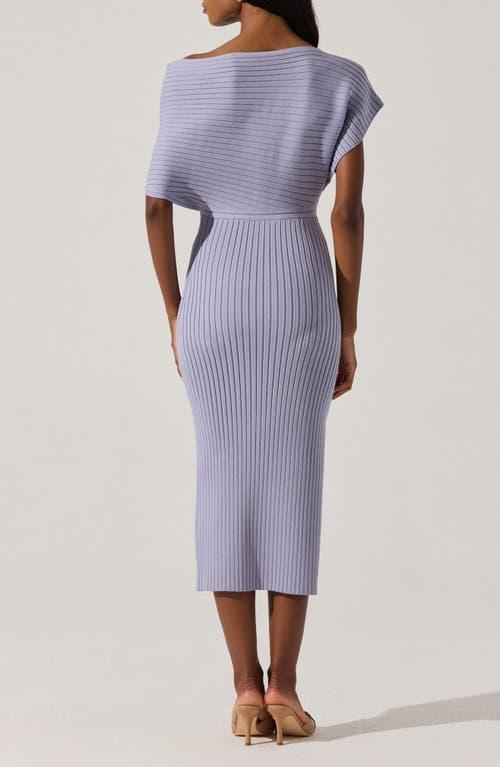 Astr One-Shoulder Wide Rib Sweater Dress in Purple Lyst