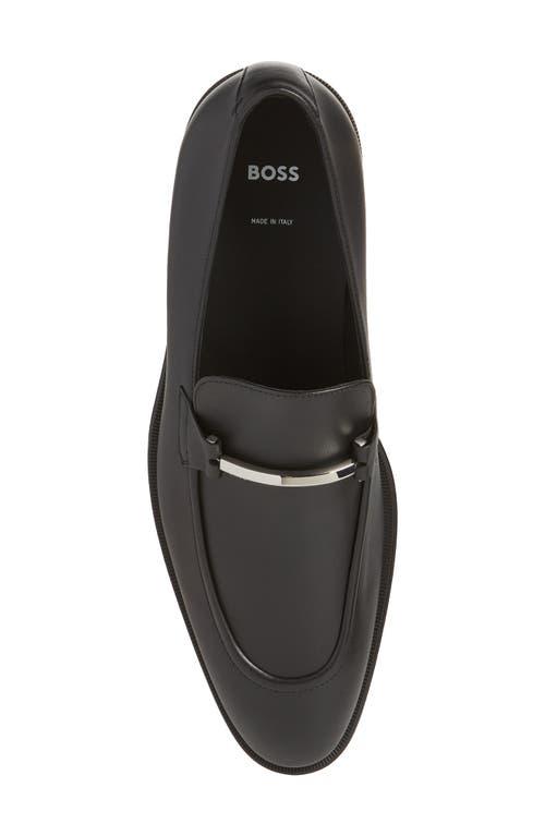 サンダル BOSS Apron-toe Slip-on Leather Loafers Black BOSS - Leather loafers with apron toe - Dark Brown