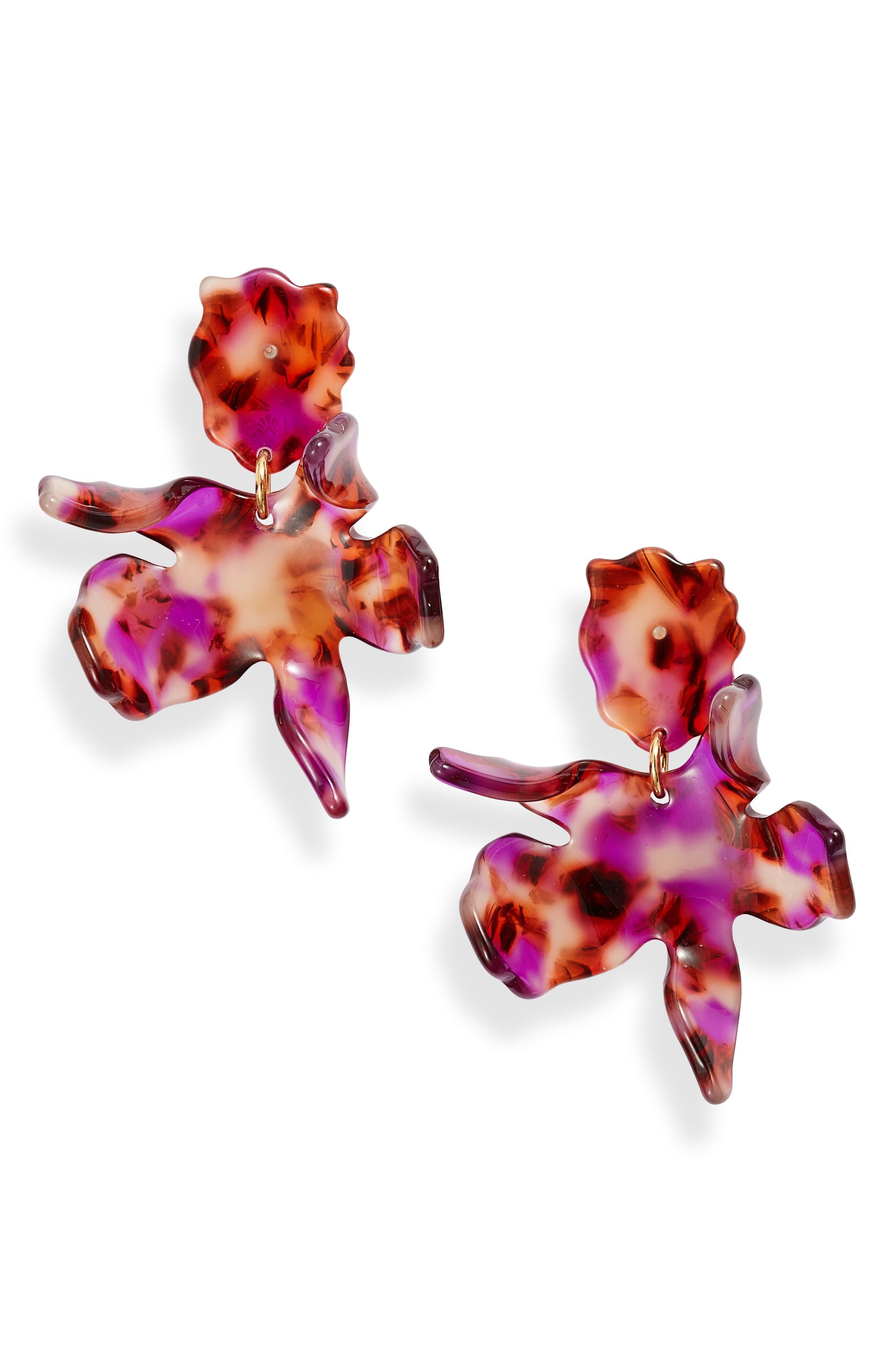 Lele Sadoughi Small Paper Lily Earrings in Red Lyst