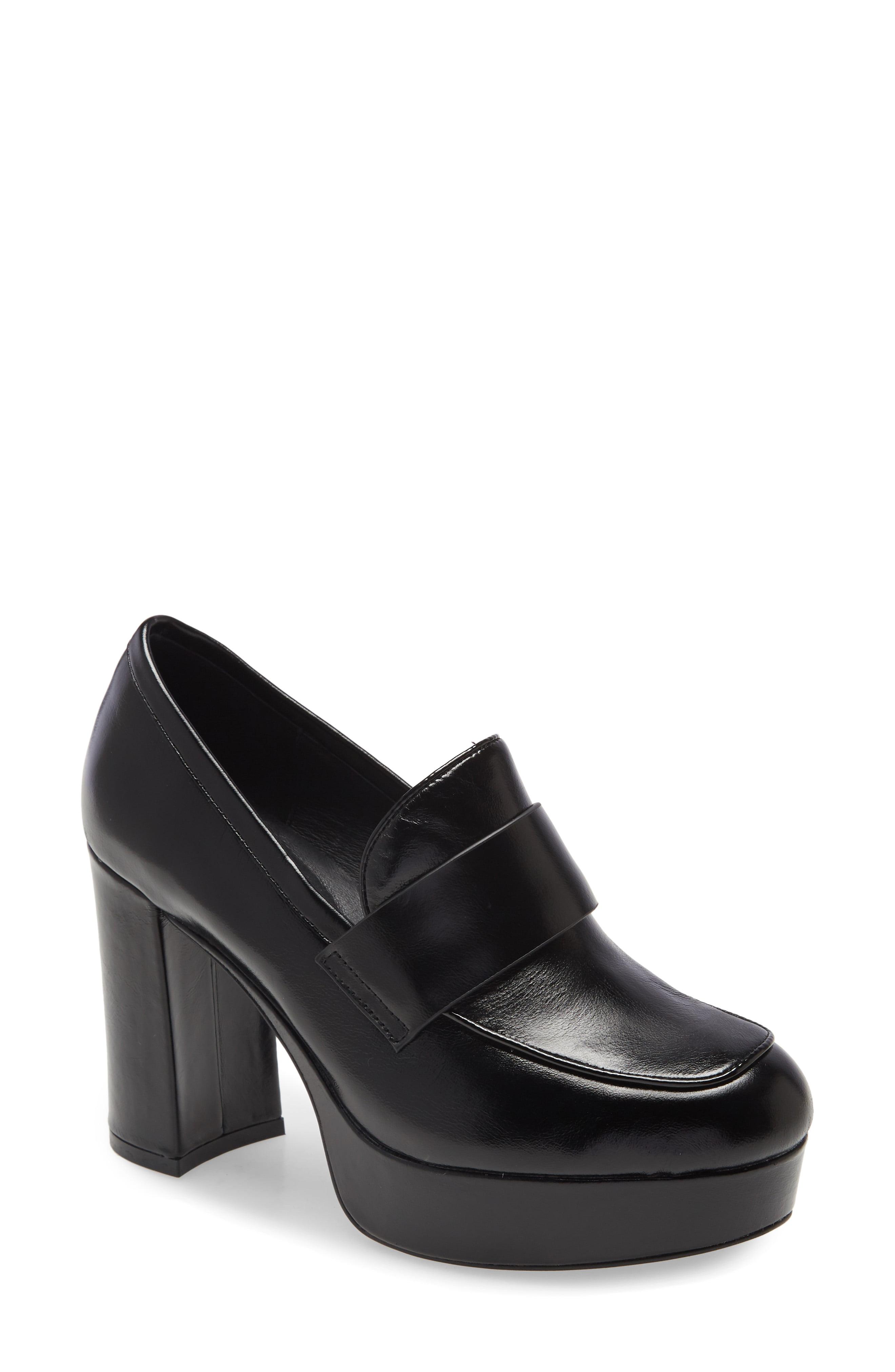 Jeffrey Campbell Leather Scholar Platform Loafer in Black - Lyst