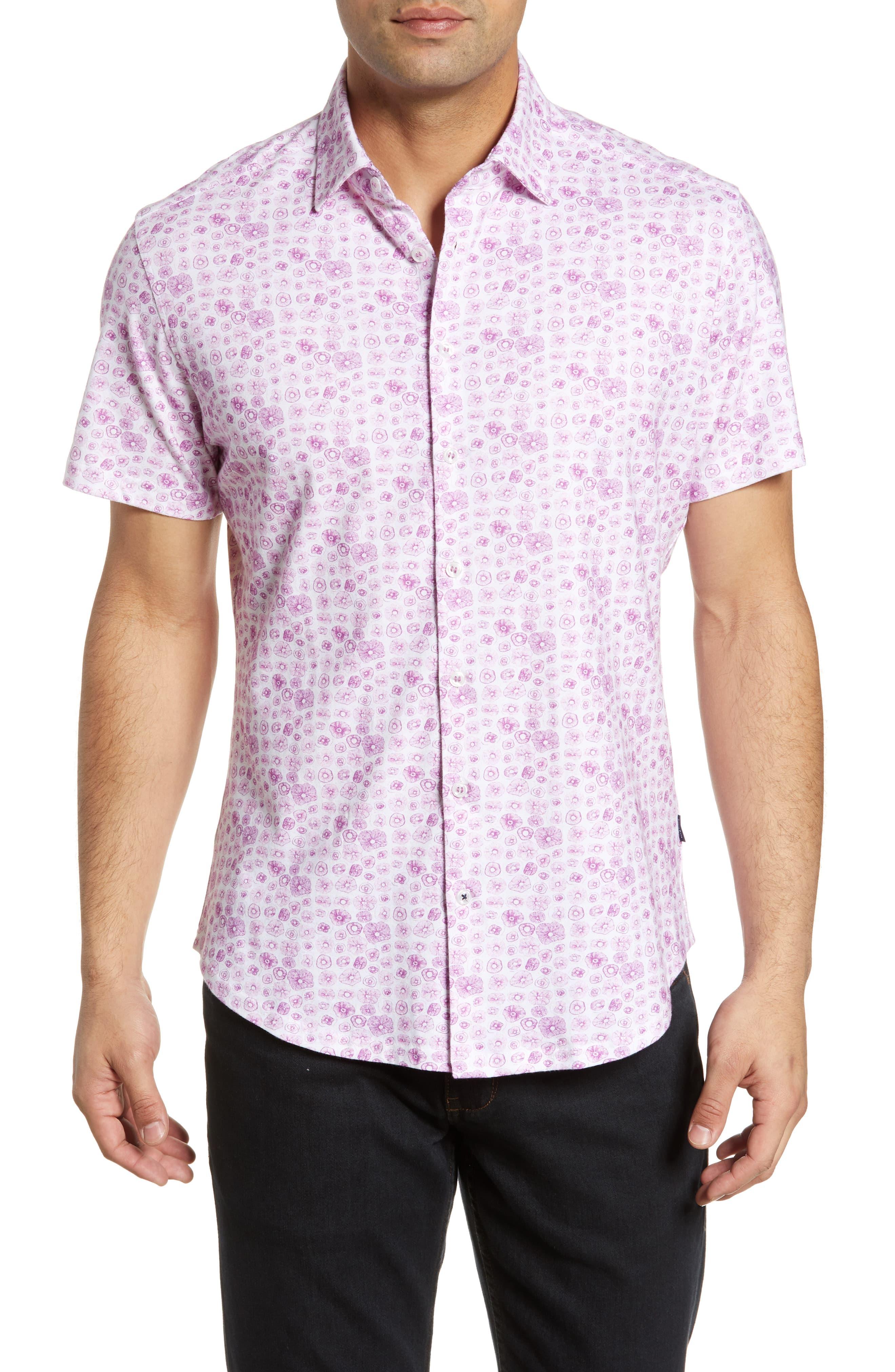 Stone Rose Regular Fit Mushroom Print Shirt in Purple for Men - Save 56 ...