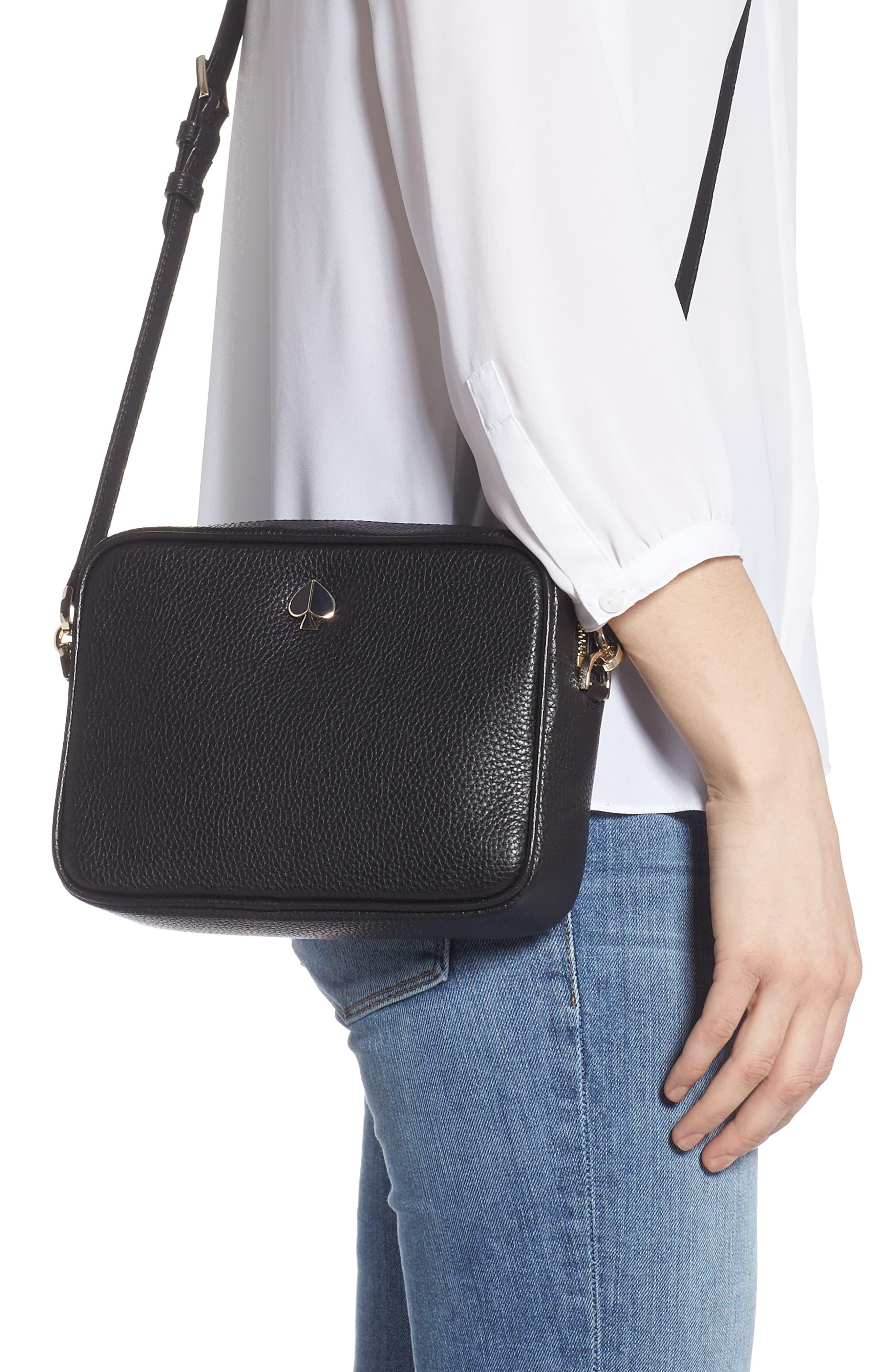 medium polly leather crossbody bag
