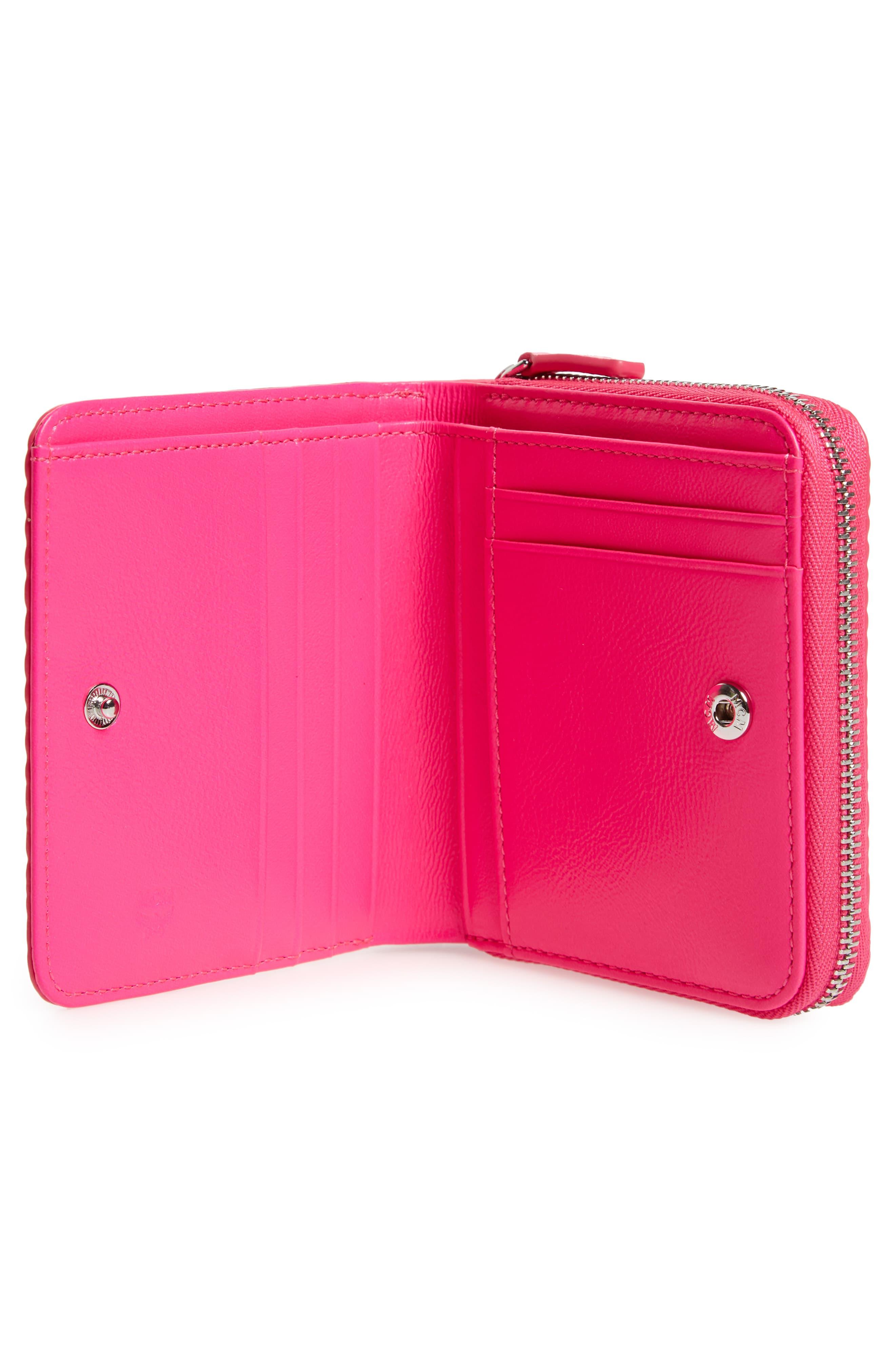 MCM Visetos Original Zip-around Wallet in Neon Pink (Pink) - Lyst