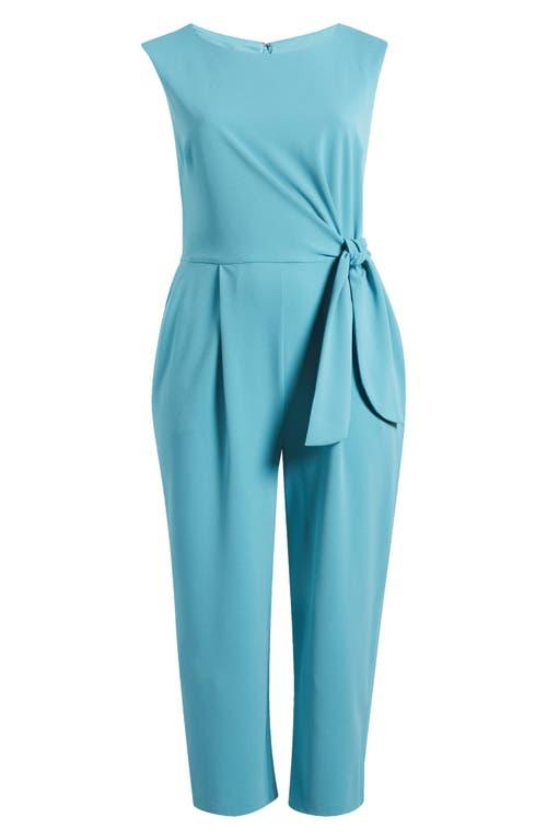 Tahari Side Tie Scuba Crepe Jumpsuit in Blue Lyst
