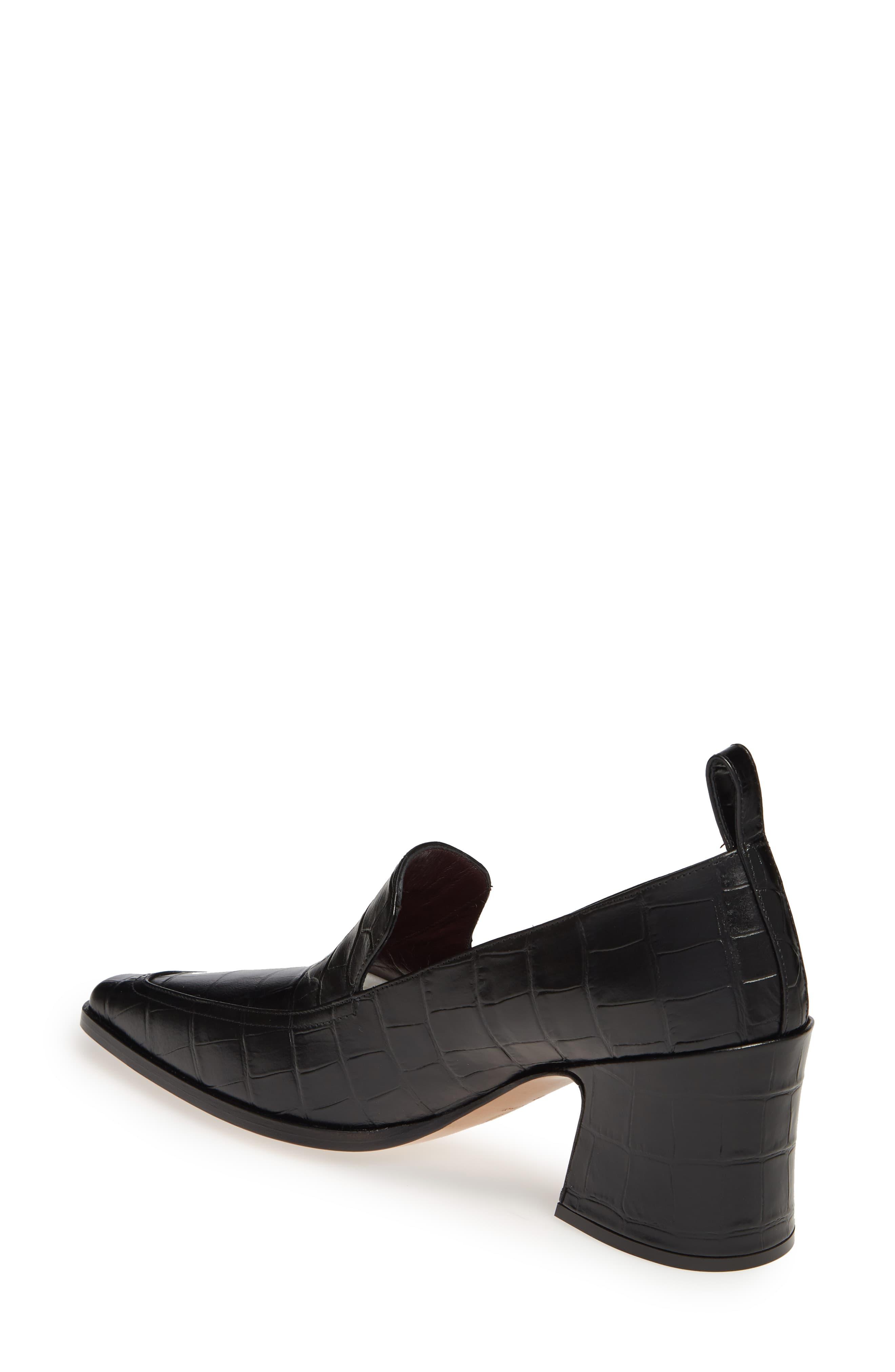 black block heel loafer