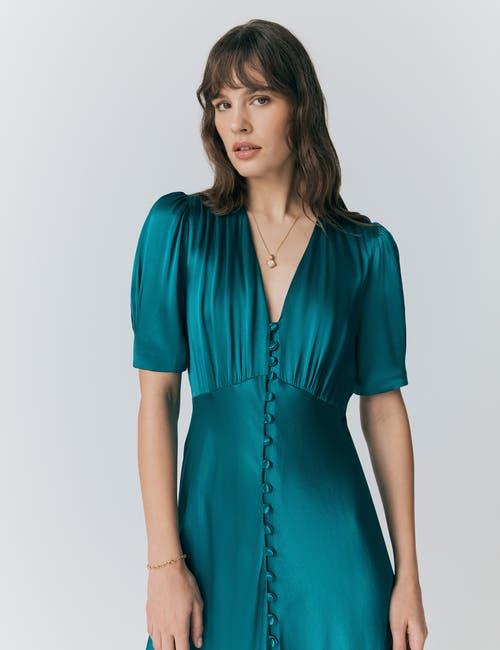 ghost exclusive maddison button front satin midi dress GHOST Madison Midi Dress
