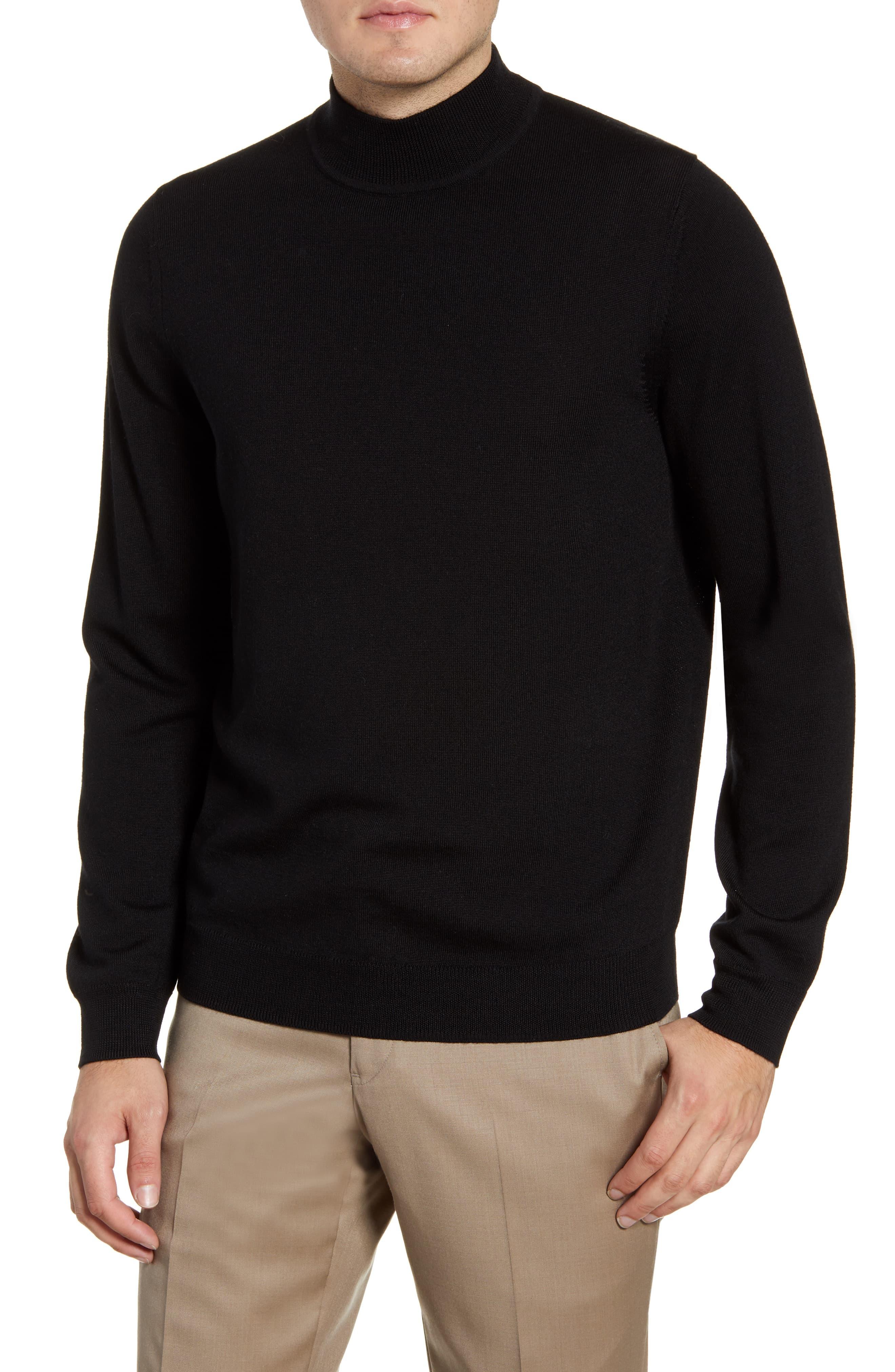 Nordstrom Mock Neck Merino Wool Sweater in Black for Men Lyst