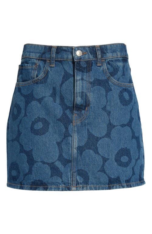 Marimekko Maridenim Ruudut Unikko Denim Miniskirt in Blue | Lyst