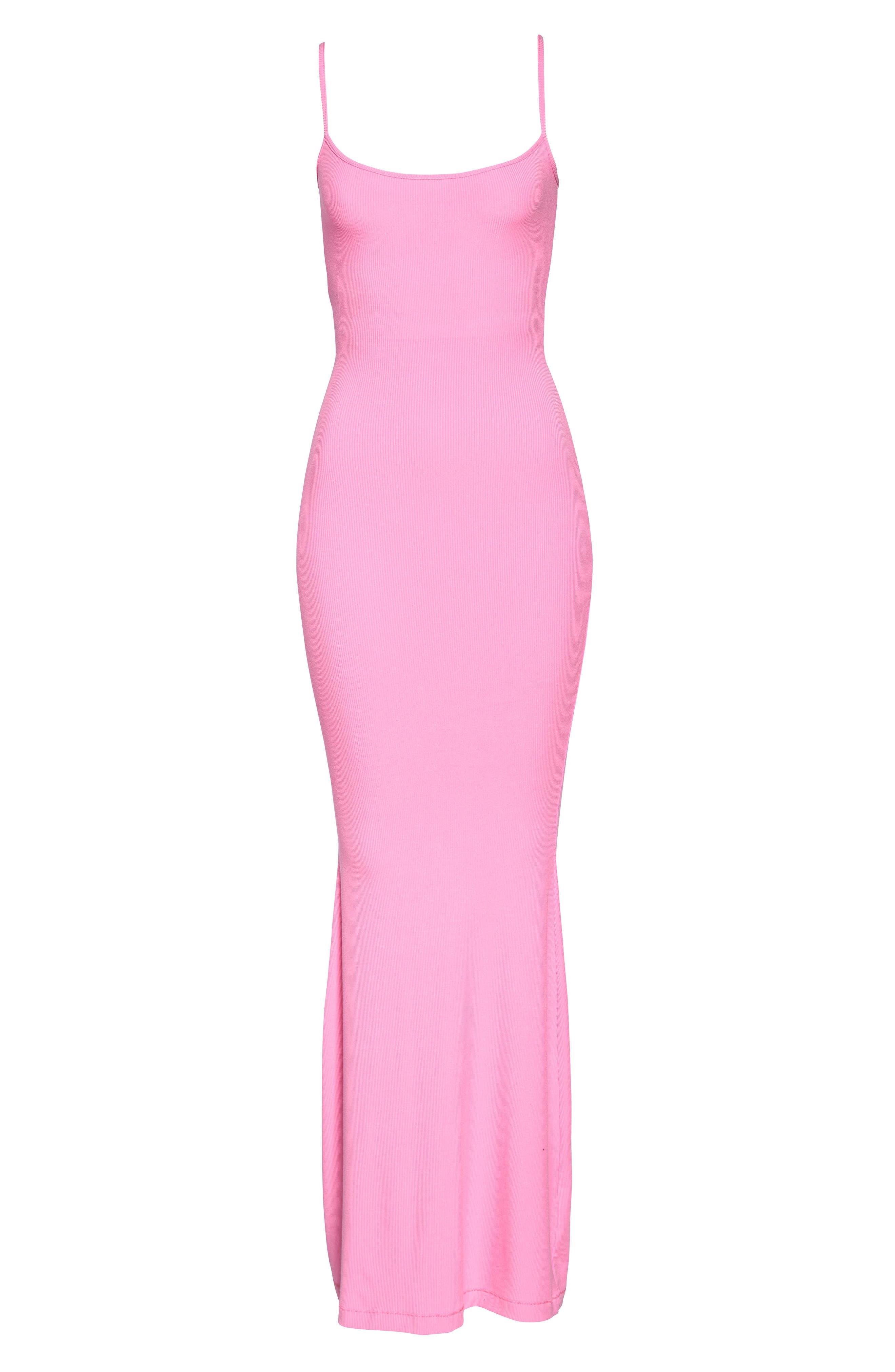 Skims Soft Lounge Rib Long Slip Dress in Pink | Lyst Skims Soft Lounge Rib Long Slip Dress in Pink | Lyst