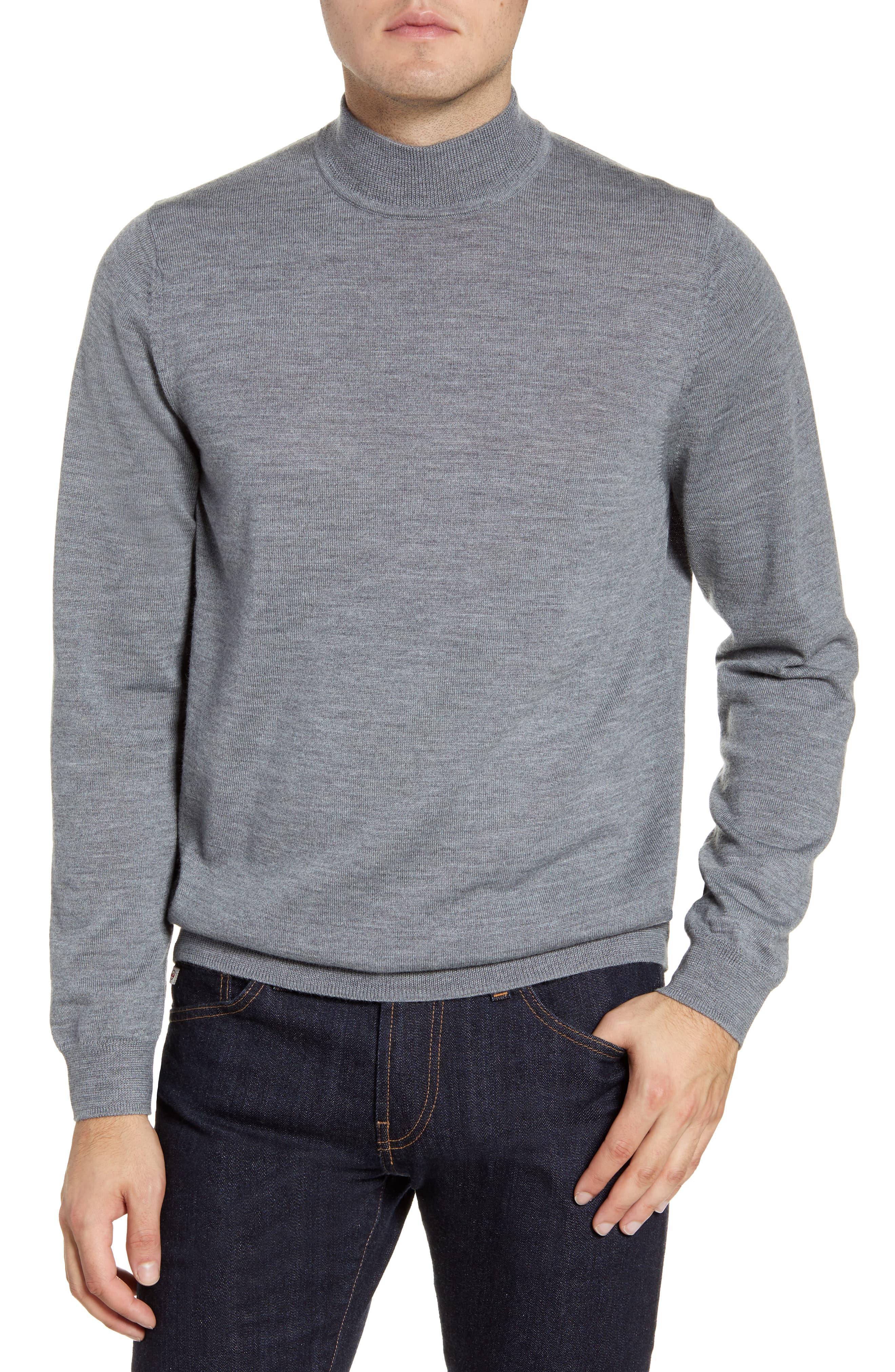 Nordstrom Mock Neck Merino Wool Sweater in Gray for Men - Lyst