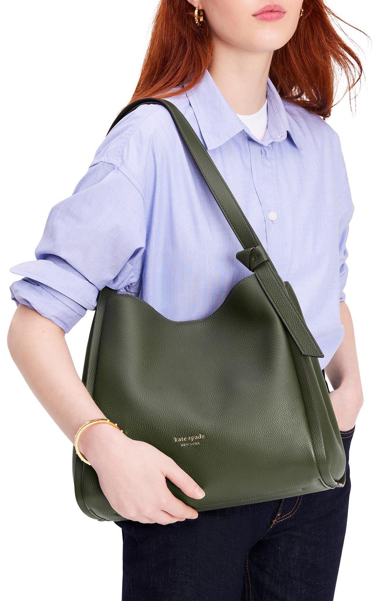 Kate Spade Knott Large Leather Shoulder Bag in Green