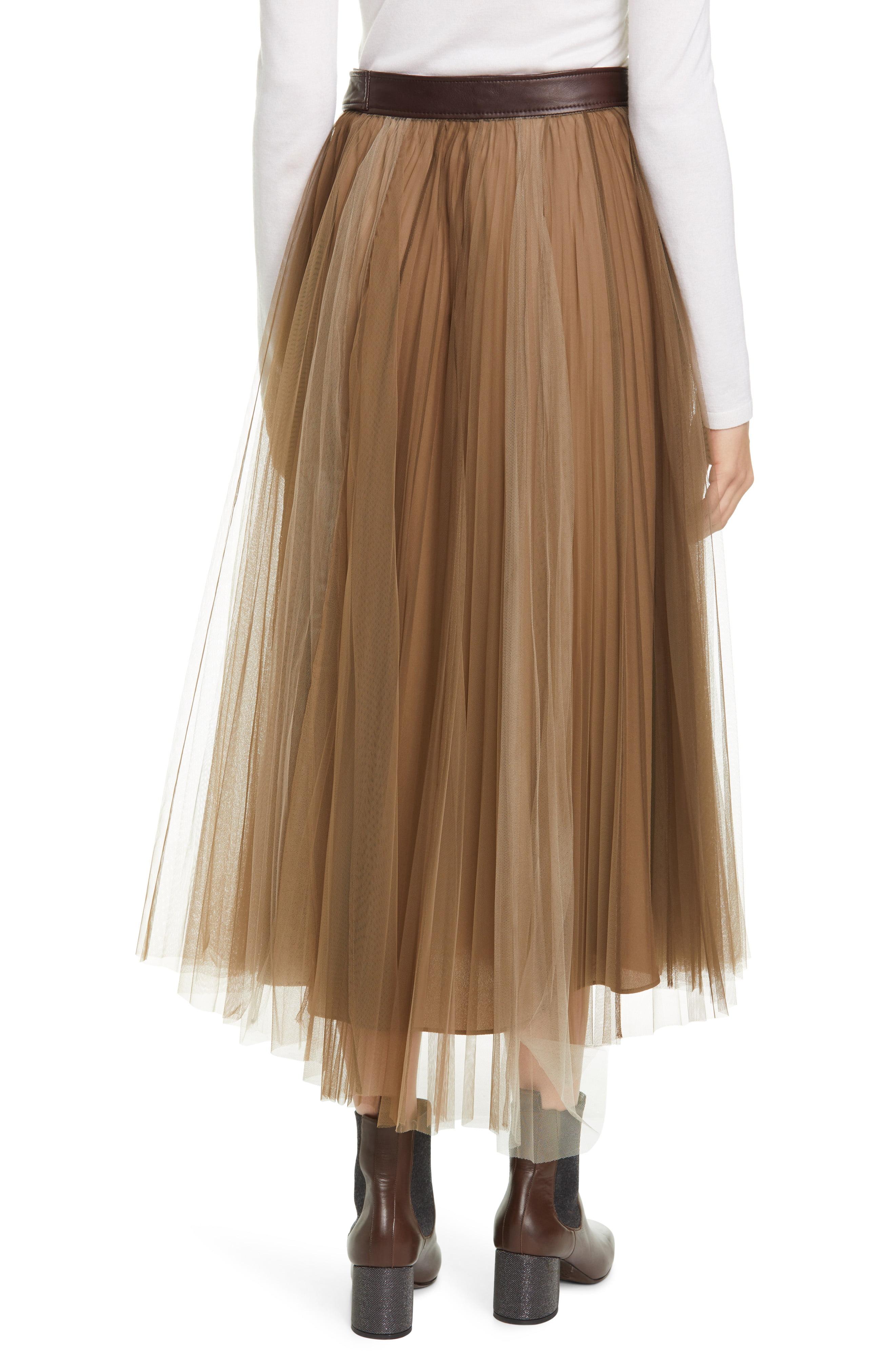 brunello cucinelli tulle skirt