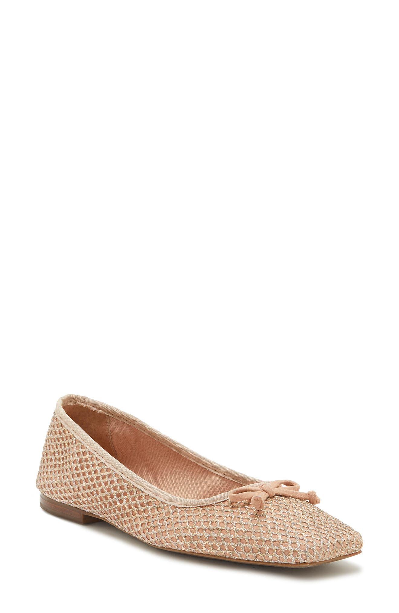 Vince Camuto Elanndo Square Toe Ballet Flat in Natural Lyst