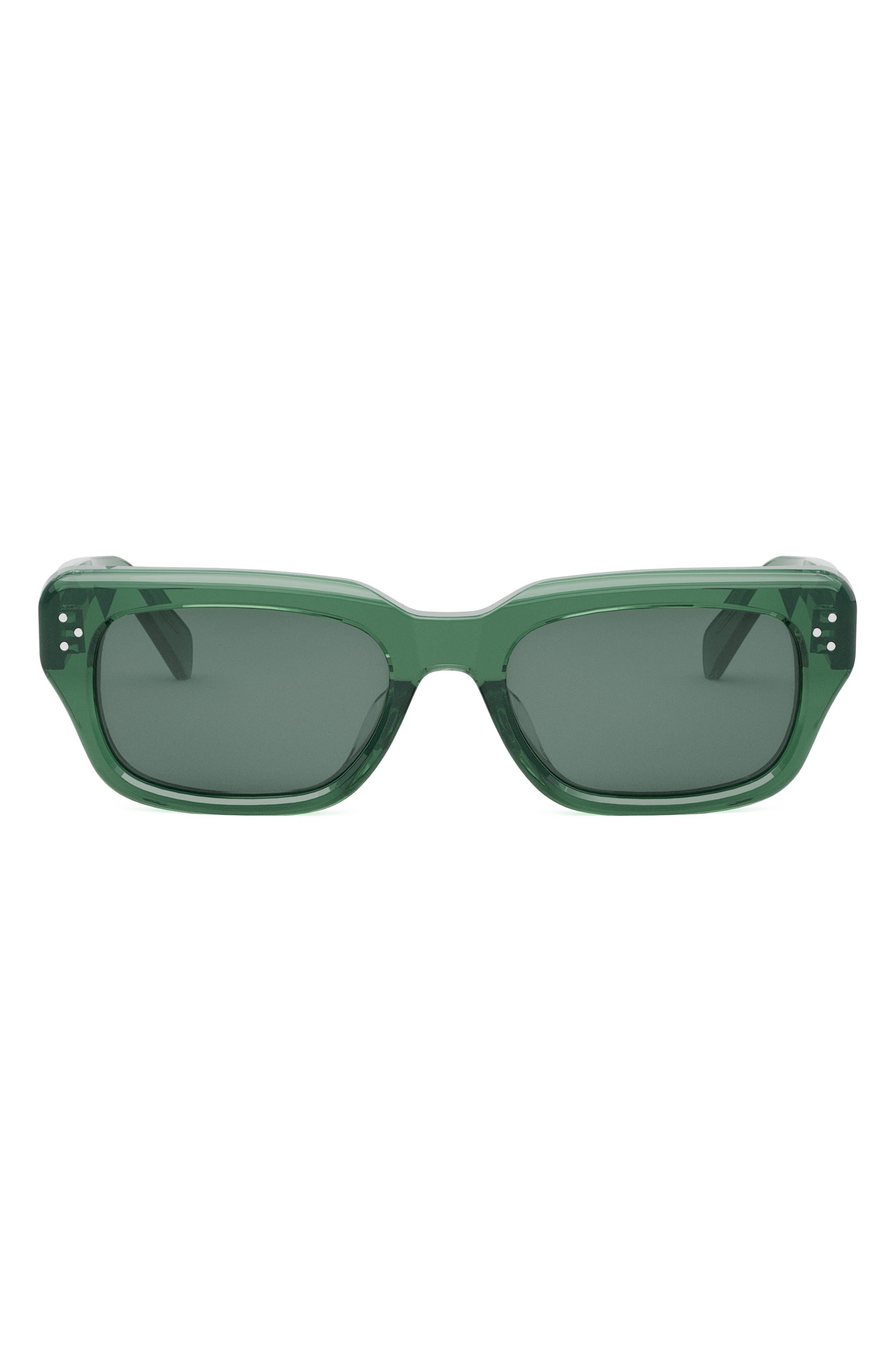 Celine Bold 3 Dot Rectangular Sunglasses in Green for Men Lyst