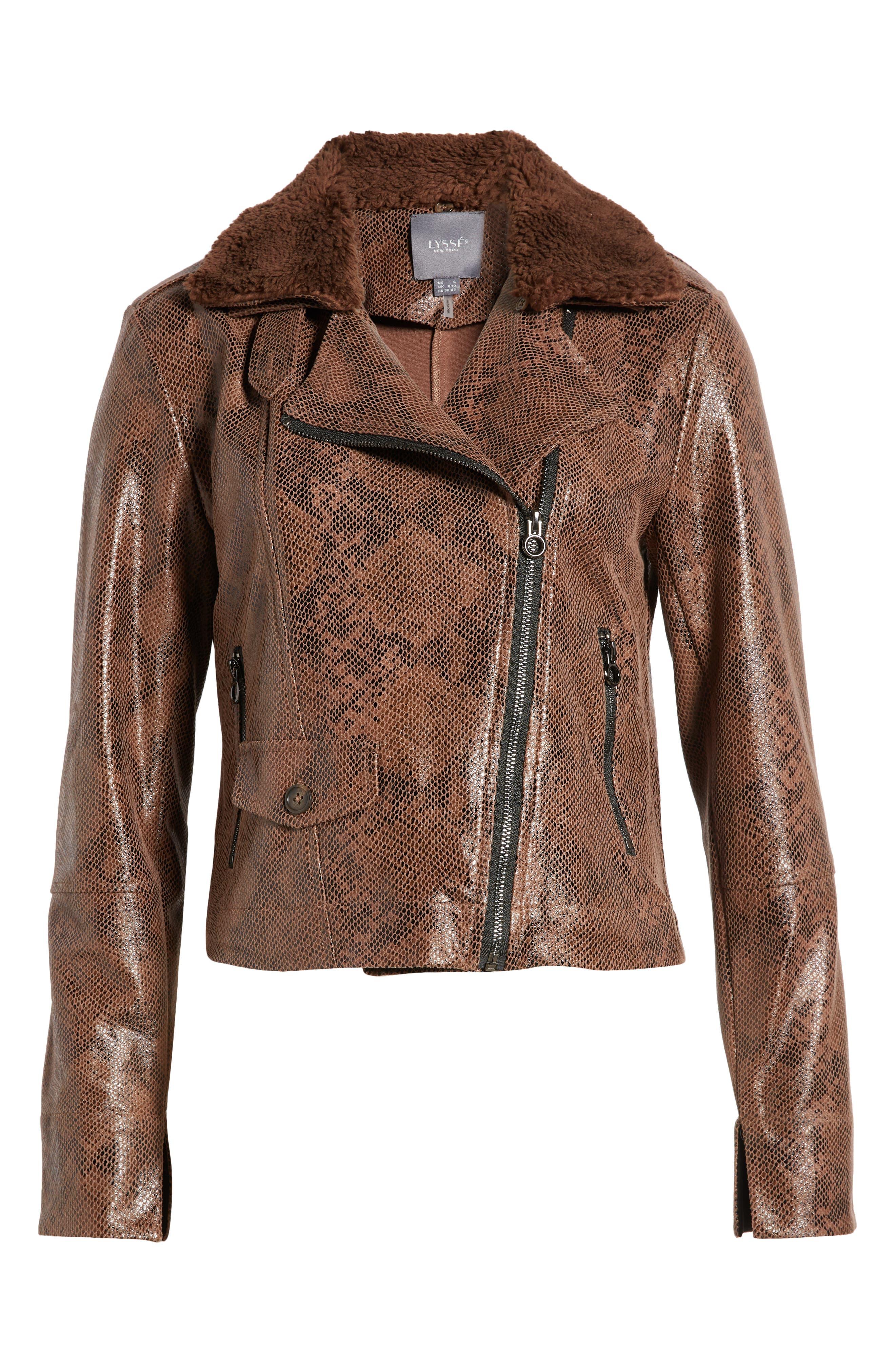 Quilted Leather Jacket for Men, Natural Snakeskin Motorcycle Jacket