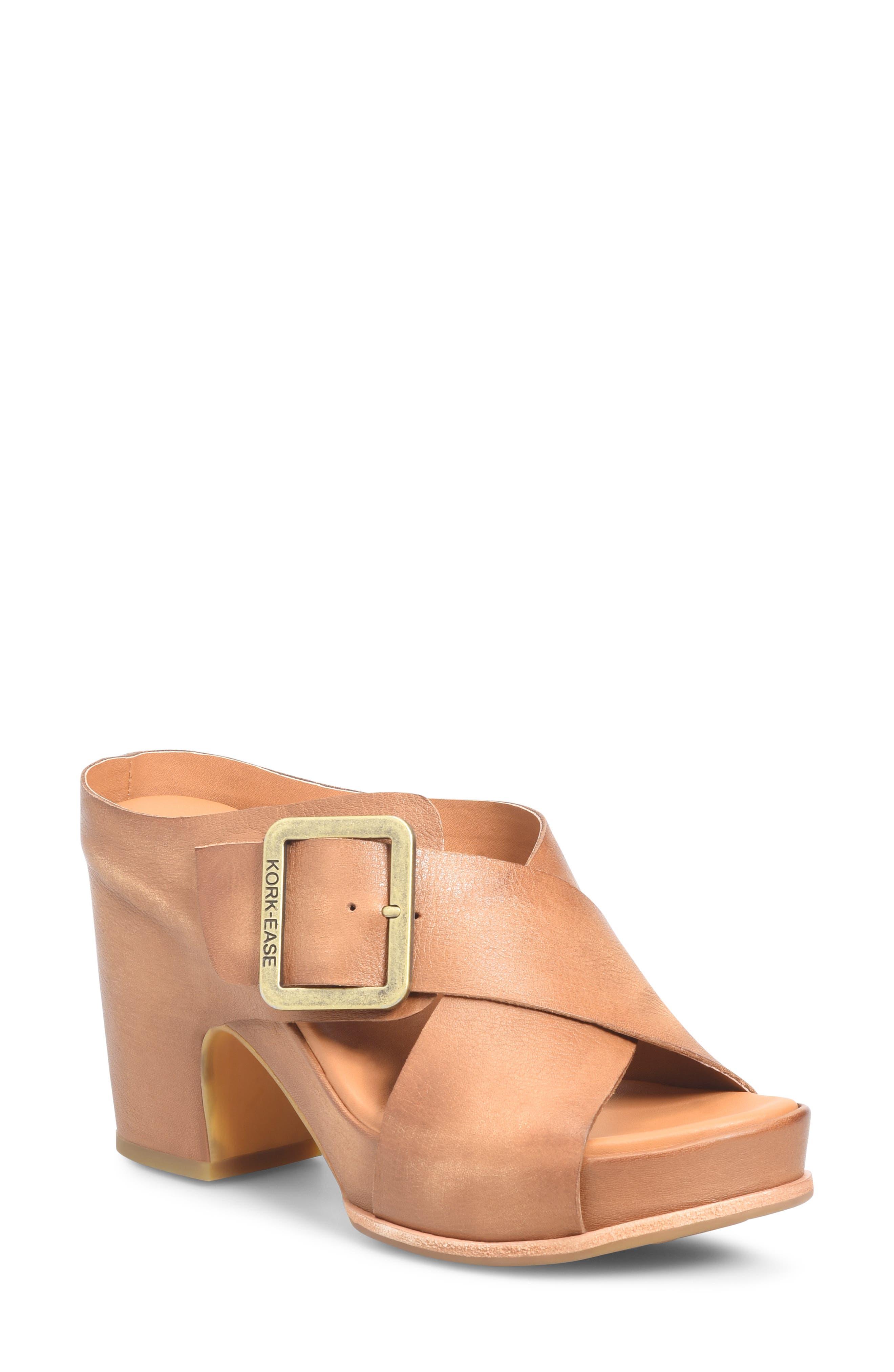 KorkEase Samara Block Heel Platform Sandal in Brown Lyst